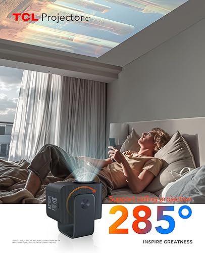 Miniatura 3 de TCL Proyector inteligente C1 compatible con 4K, Google TV y Netflix con licencia oficial, WiFi y Bluetooth, enfoque automático Keystone, nativo