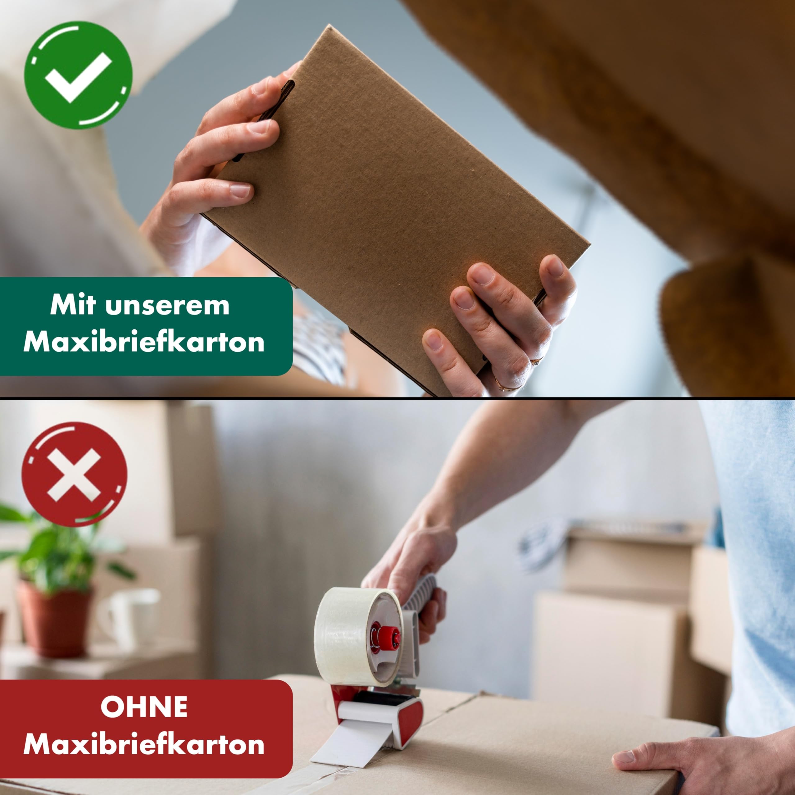 250 Stück Maxibriefkarton 180 x 130 x 45 mm 1-wellig Braun - Faltkarton mit Steckverschluss als Maxibrief für Warenversendung - Versand Kartonage für Päckchen - Karton Versandverpackung