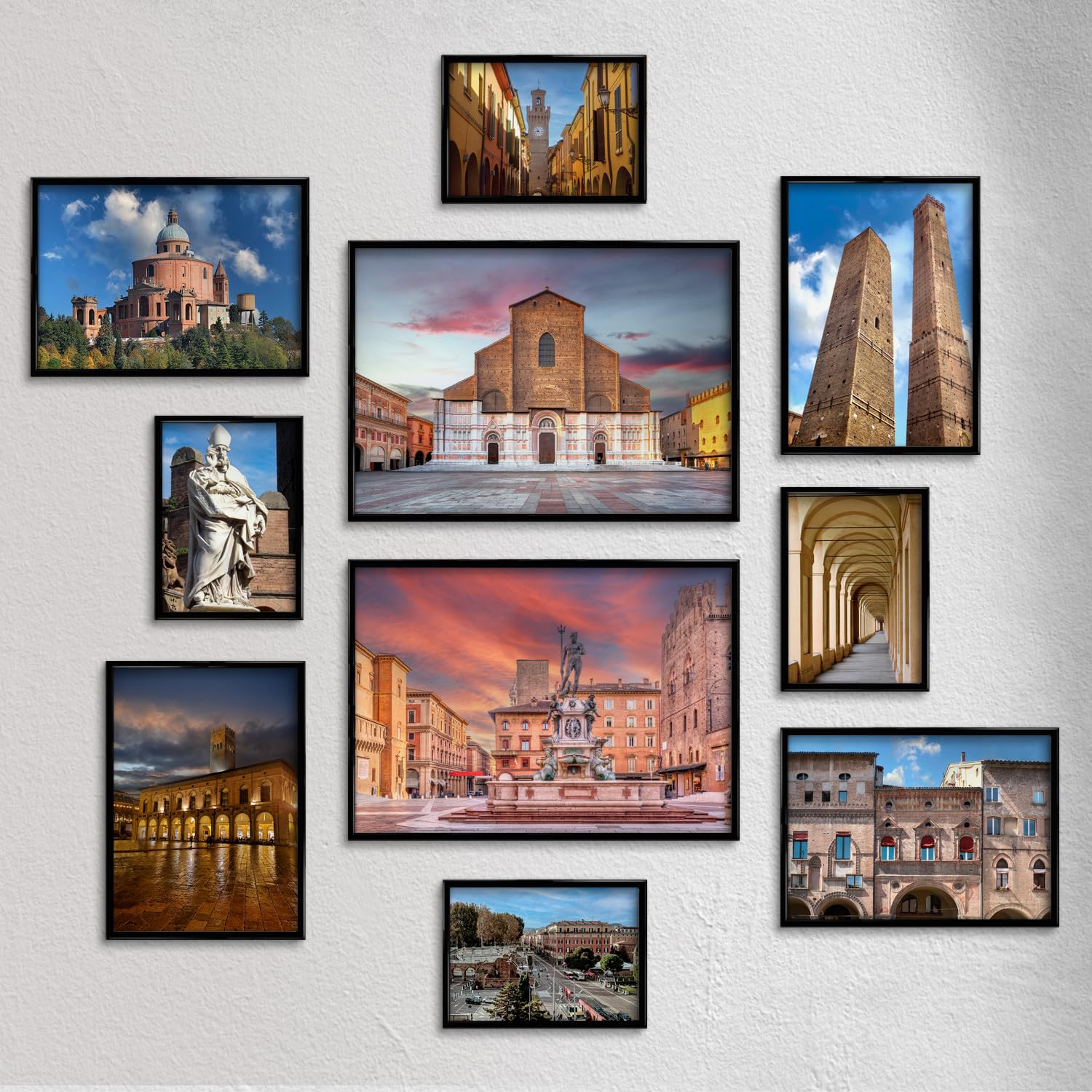 Giallobus - Set 10 poster da parete - Raccolta città Bologna 3 - Carta Patinata - | 2 x A3 42x30cm | 4 x A4 30x21cm | 4 x A5 21x15cm | - SENZA CORNICI - Stampe moderne soggiorno