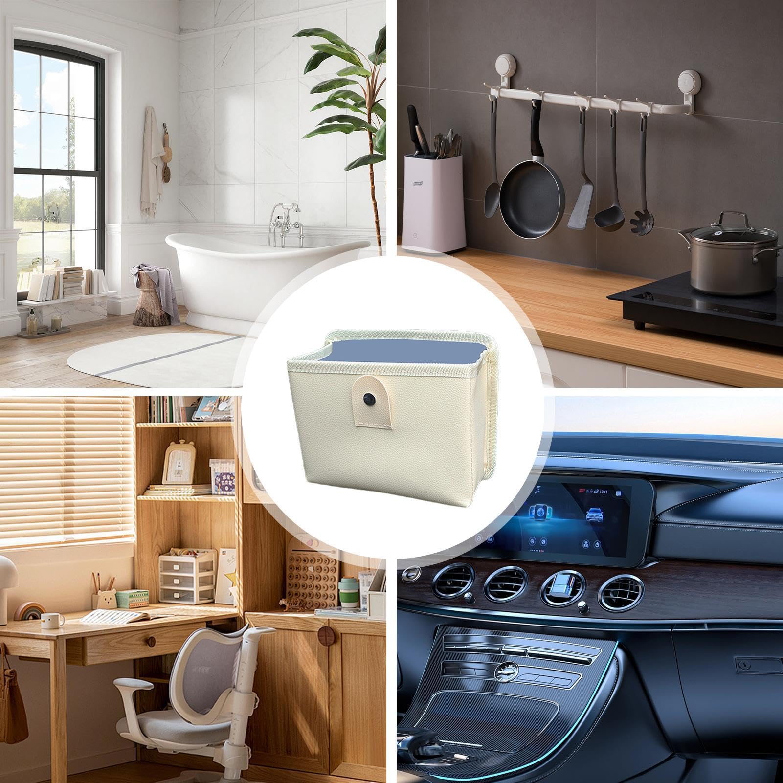 Leather Car Trash Can – Hanging Mini Garbage Bin With Trash Bags, Foldable For Door Or Seat