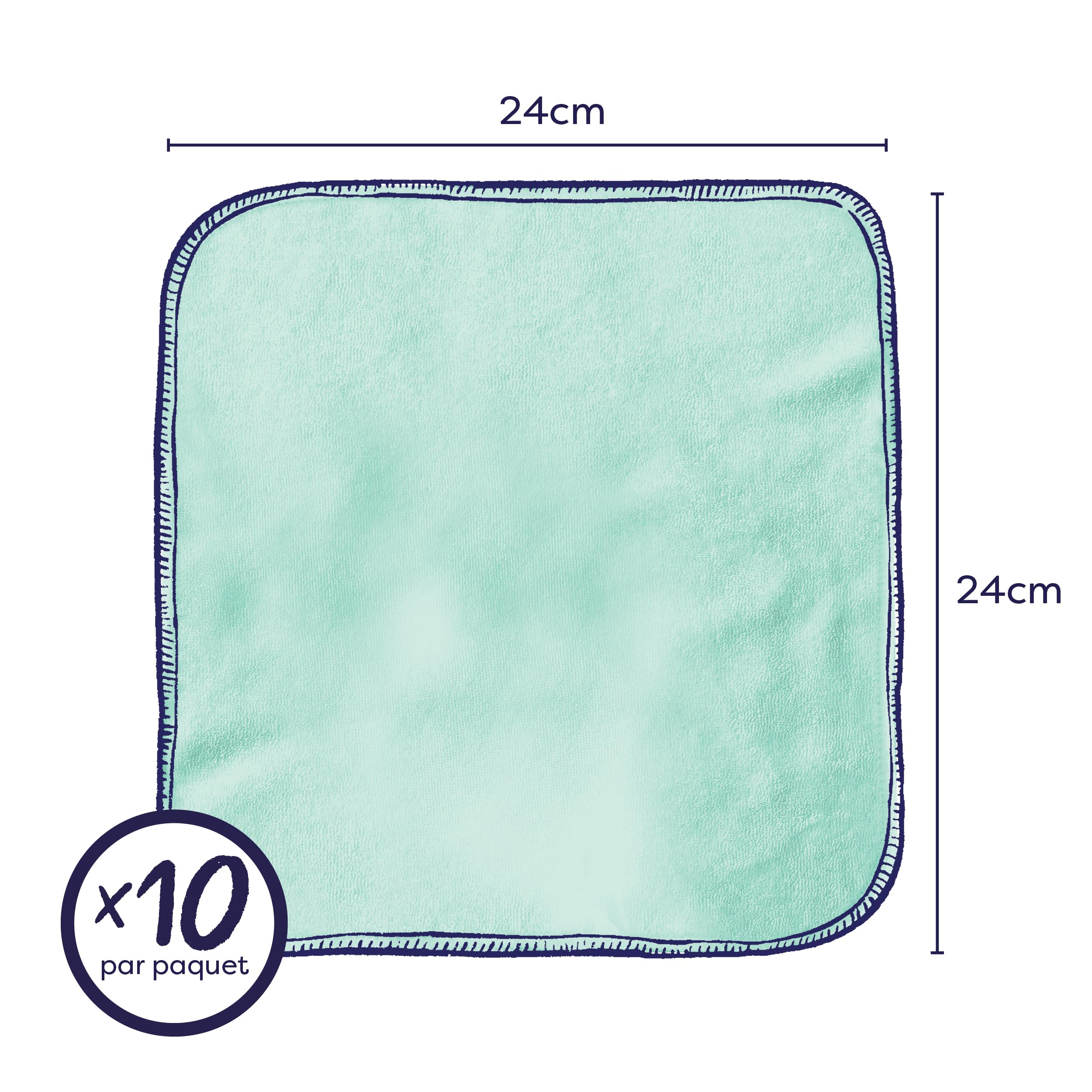 Bambino Mio (Lot de 10) | Cotton Lingettes bébé réutilisables, PASTELS – Lingettes lavables pour peaux sensibles, séchage rapide et résistantes