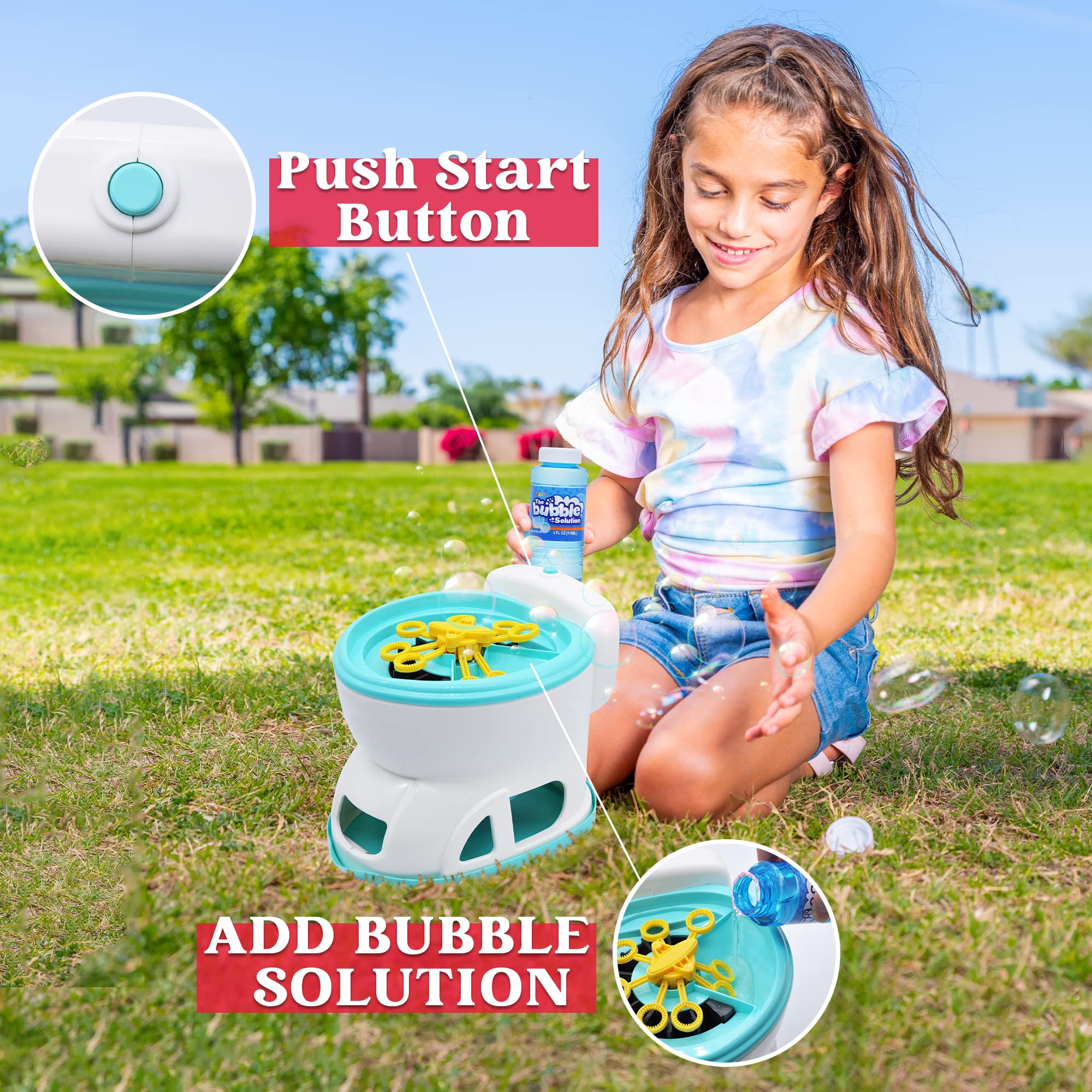 JOYIN Bubble Machine Automatic Bubble Gun Blower Blaster Toilet with 4oz Bubble Solution for Kids, Bubble Blower for Bubble Party Favors, Summer Toy, Birthday, Outdoor & Indoor Activity, Easter : Toys