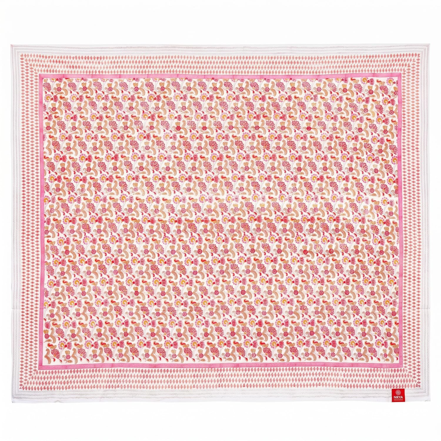 Blockdruck Tagesdecke, Bett & Sofaüberwurf, Design 8, Double 225*275 cm | 100% Baumwolle, handgefertigt, traditioneller Blockdruck, vielseitig einsetzbar, dekorativ
