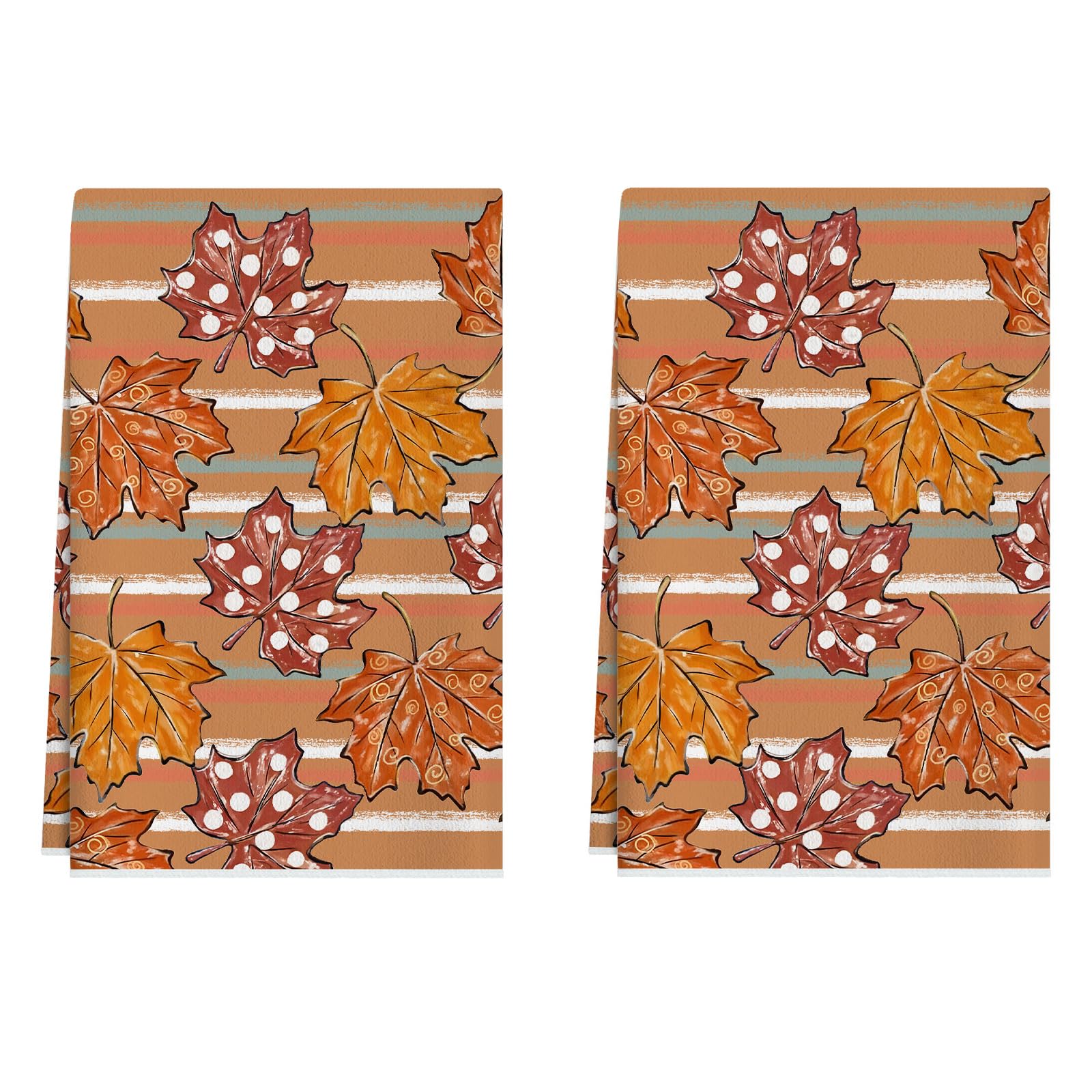 Torchons de cuisine d'automne rustiques XCHI en lot de 2 pour la décoration de table