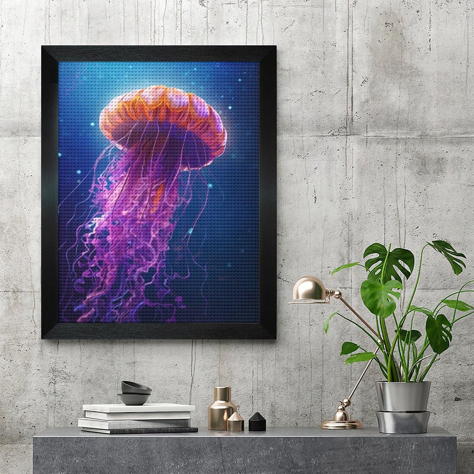 Amazon | ダイヤモンドアート 海に浮かぶカラフルなクラゲ