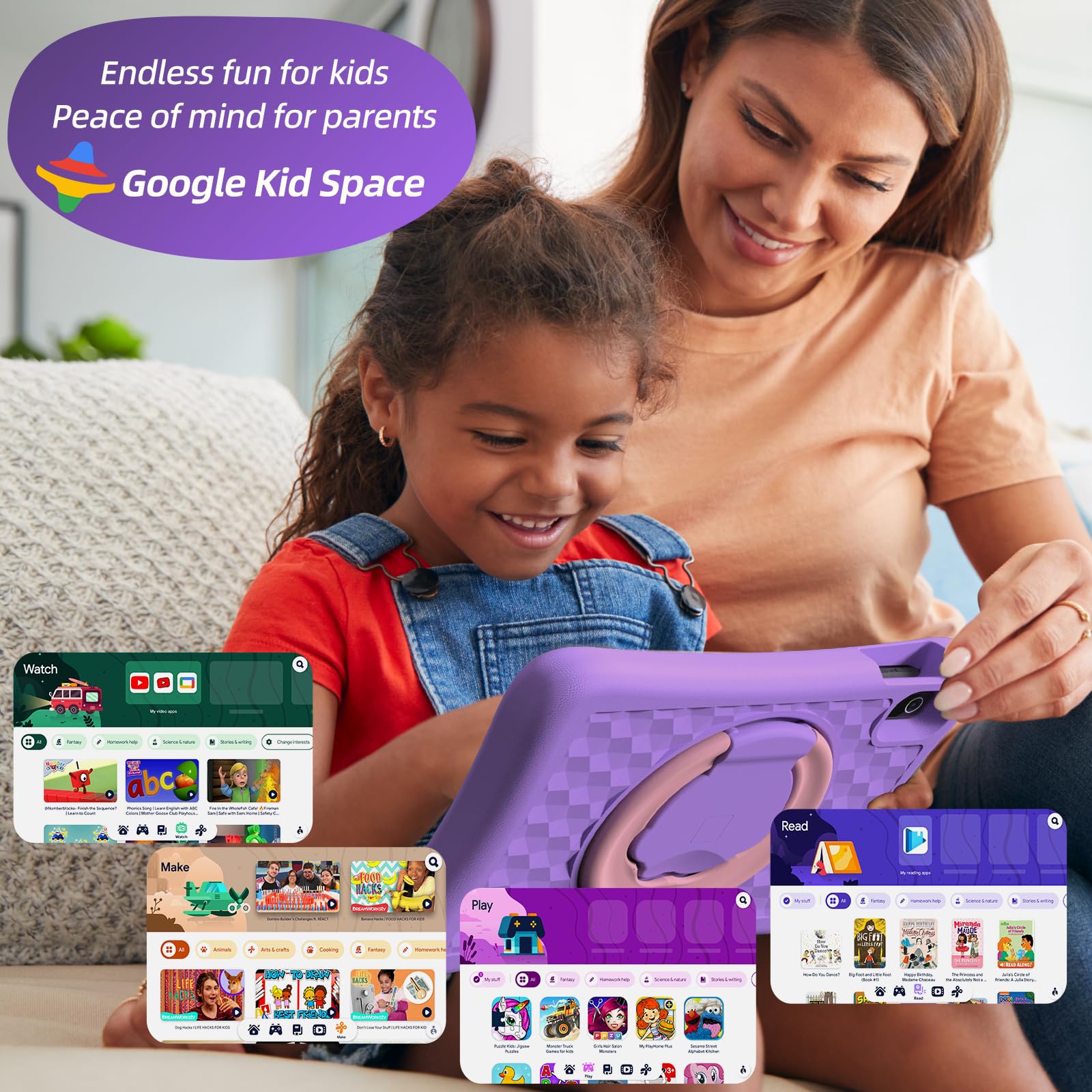 ※まさ※PlimPad Kids 20-Purple Android 14 Plimpton Kids20 Android 14 Tablet - 10 Inch With