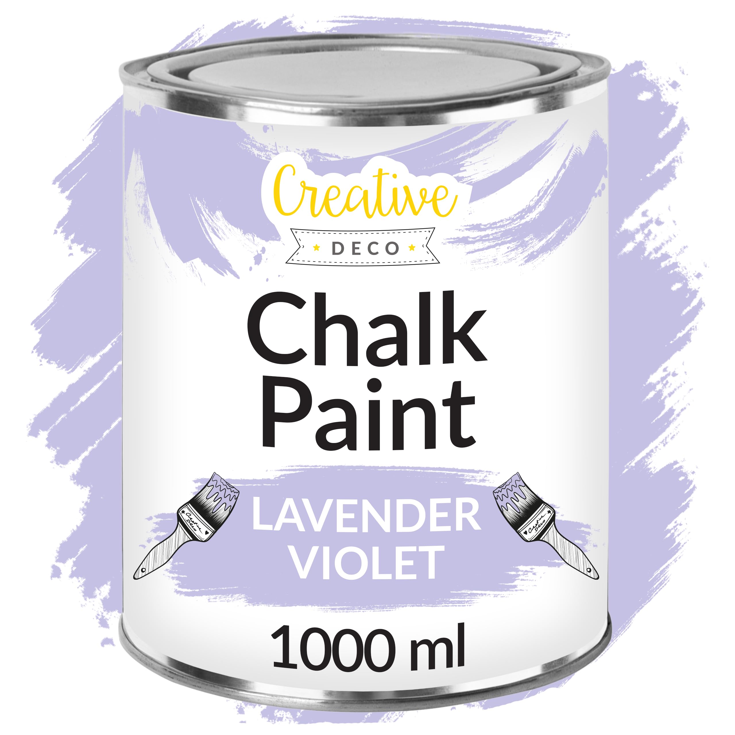 Creative Deco Lavender Chalk Paint for Furniture | 1L | Violet Lilac Light Purple Matte & Chalky Finish | Smooth Touch for Interiors | Quick Dry | Furniture Paint Wood Paint for Renovation Decoration