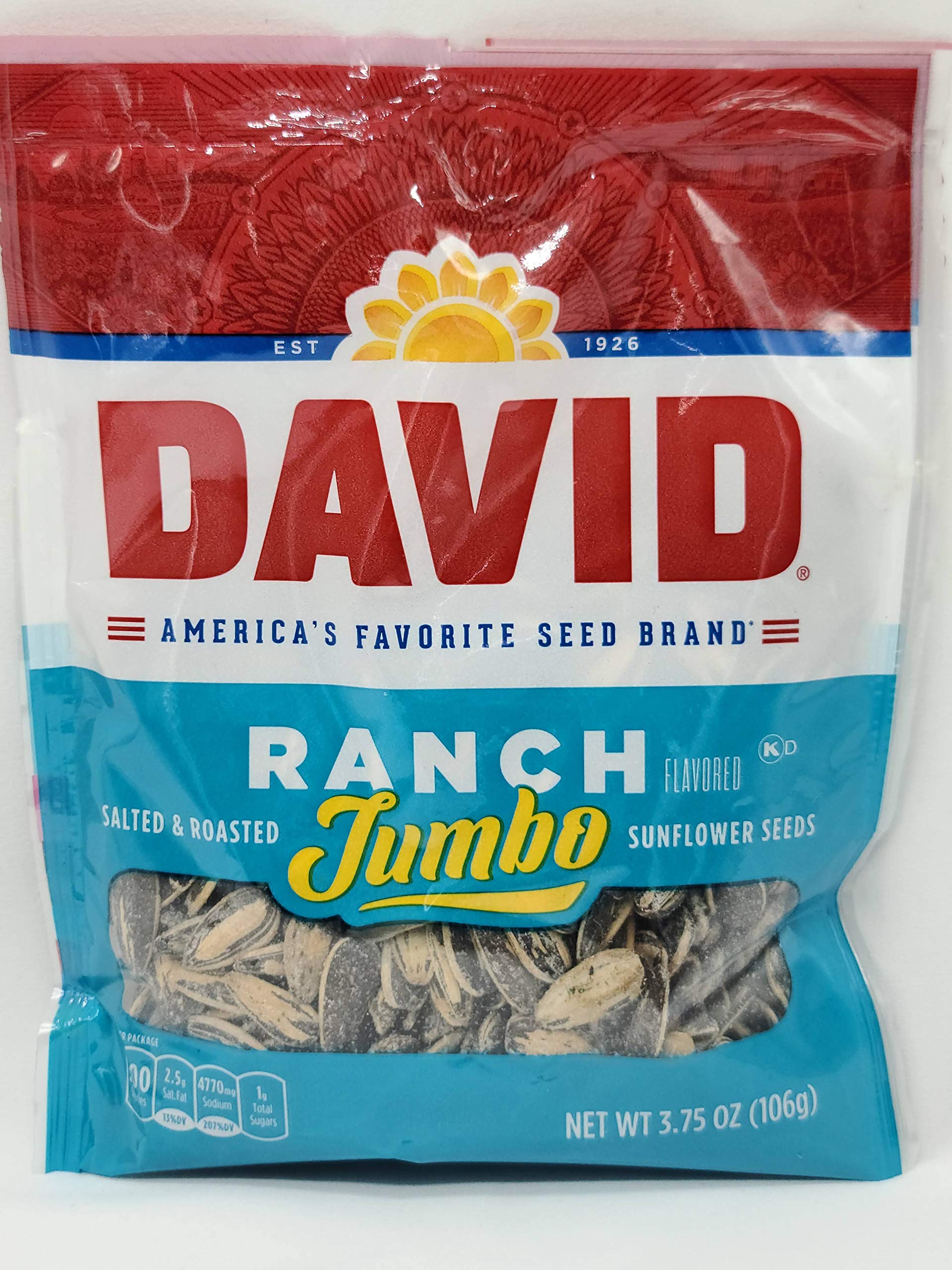David Ranch Sunflower Seeds (Jumbo) 3.25oz (2) Pack