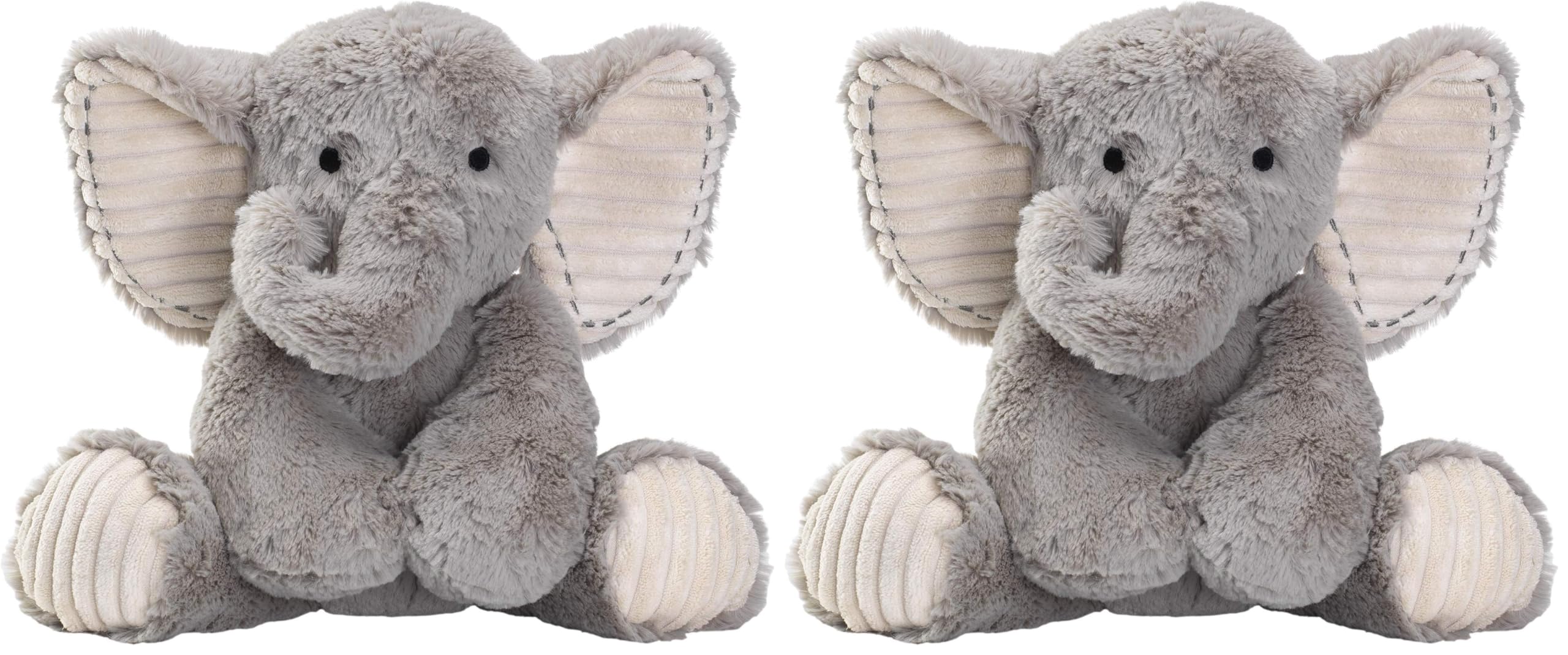 Lambs Ivy Jungle Safari Gray Plush Elephant Stuffed Animal Toy Plushie - Jett Pack of 2