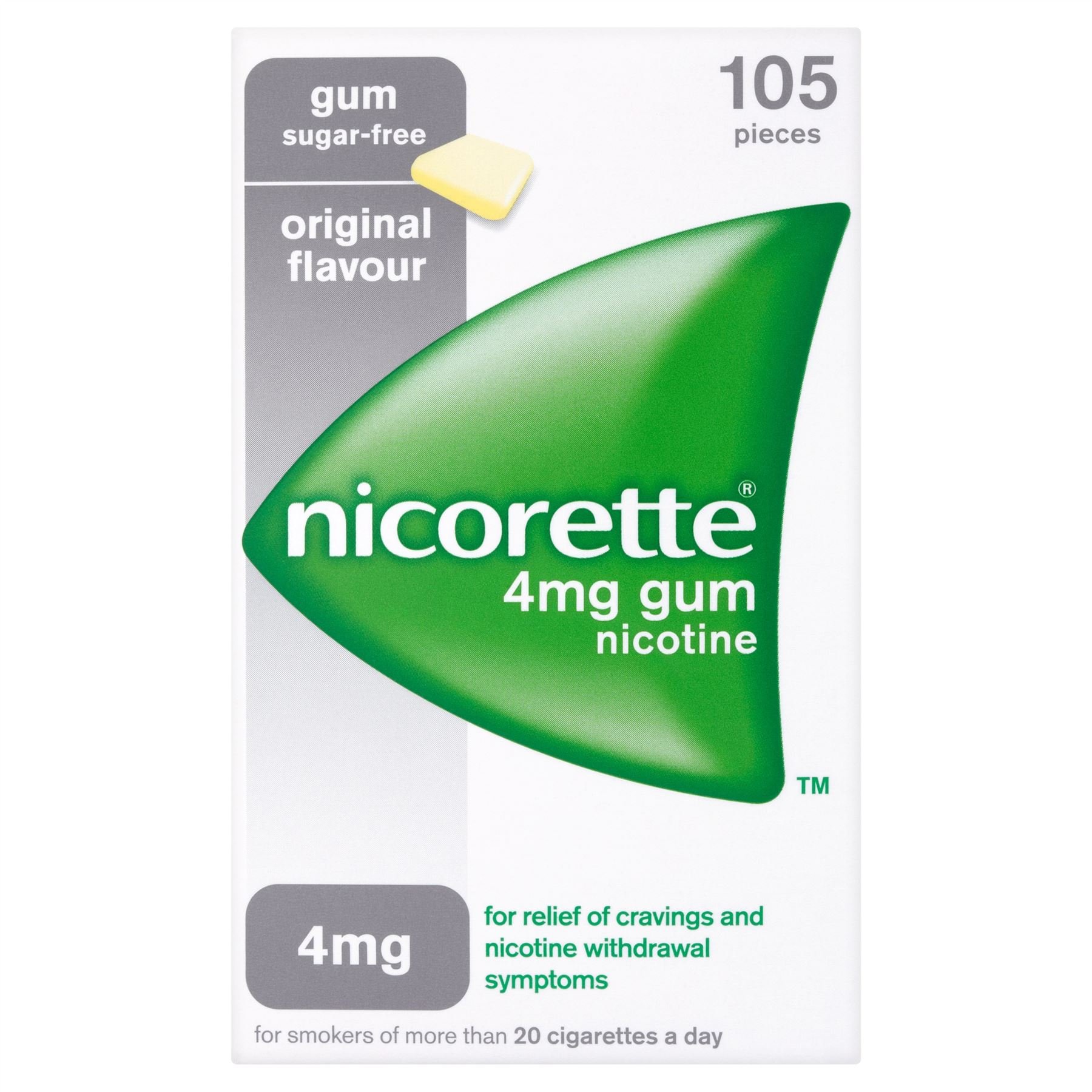 6 x Nicorette 4mg Gum Nicotine 105 Pieces