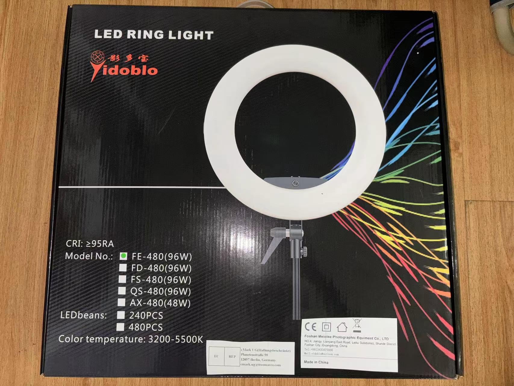 Kit luce anulare LED da 18 pollici 96W 2800K-9900K: controllo Bluetooth e lampada di controllo APP, con supporto per treppiede, per il trucco Illuminazione per studio video YouTube