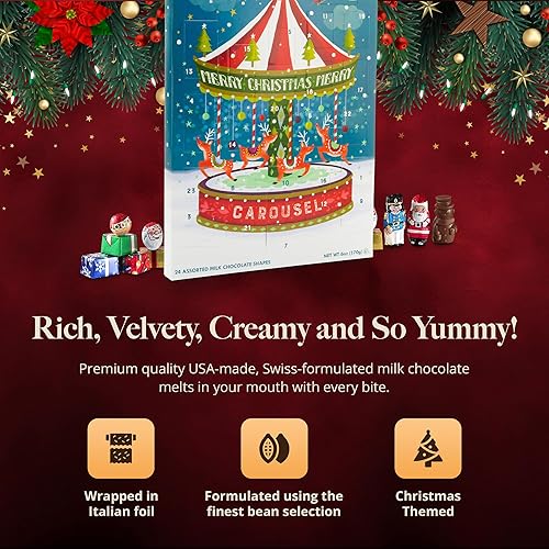 Miniatura 5 de Calendario de Adviento de dulces de Navidad, chocolates prémium para niños, niñas y adolescentes, 6 onzas, Madelaine