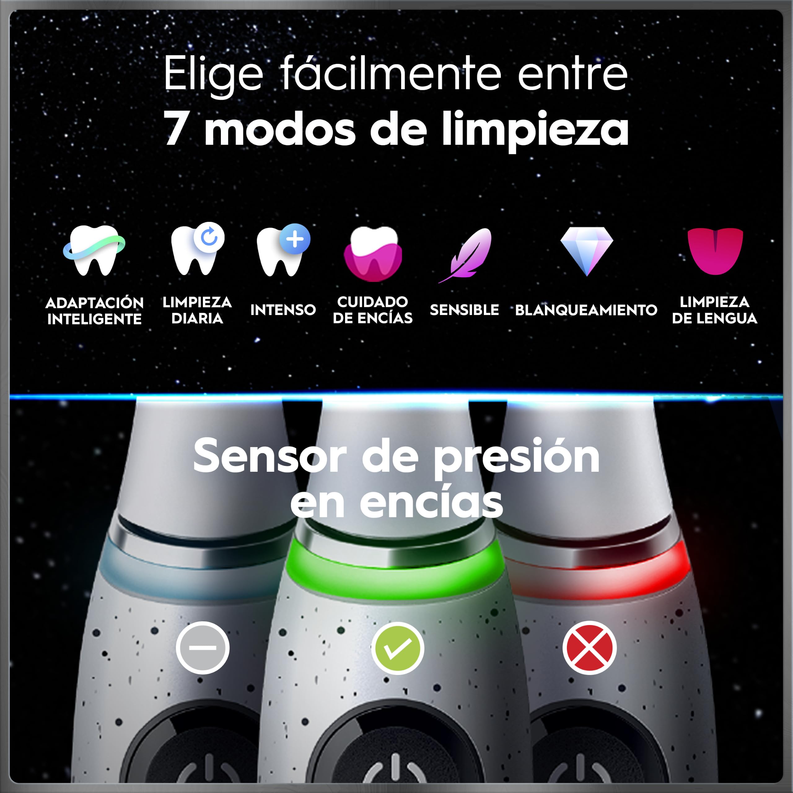 Oral-B iO 10 Cepillo de Dientes Eléctrico Blanco, con 3 Cabezales y 1 Estuche Cargador de Viaje, Diseñado por Braun