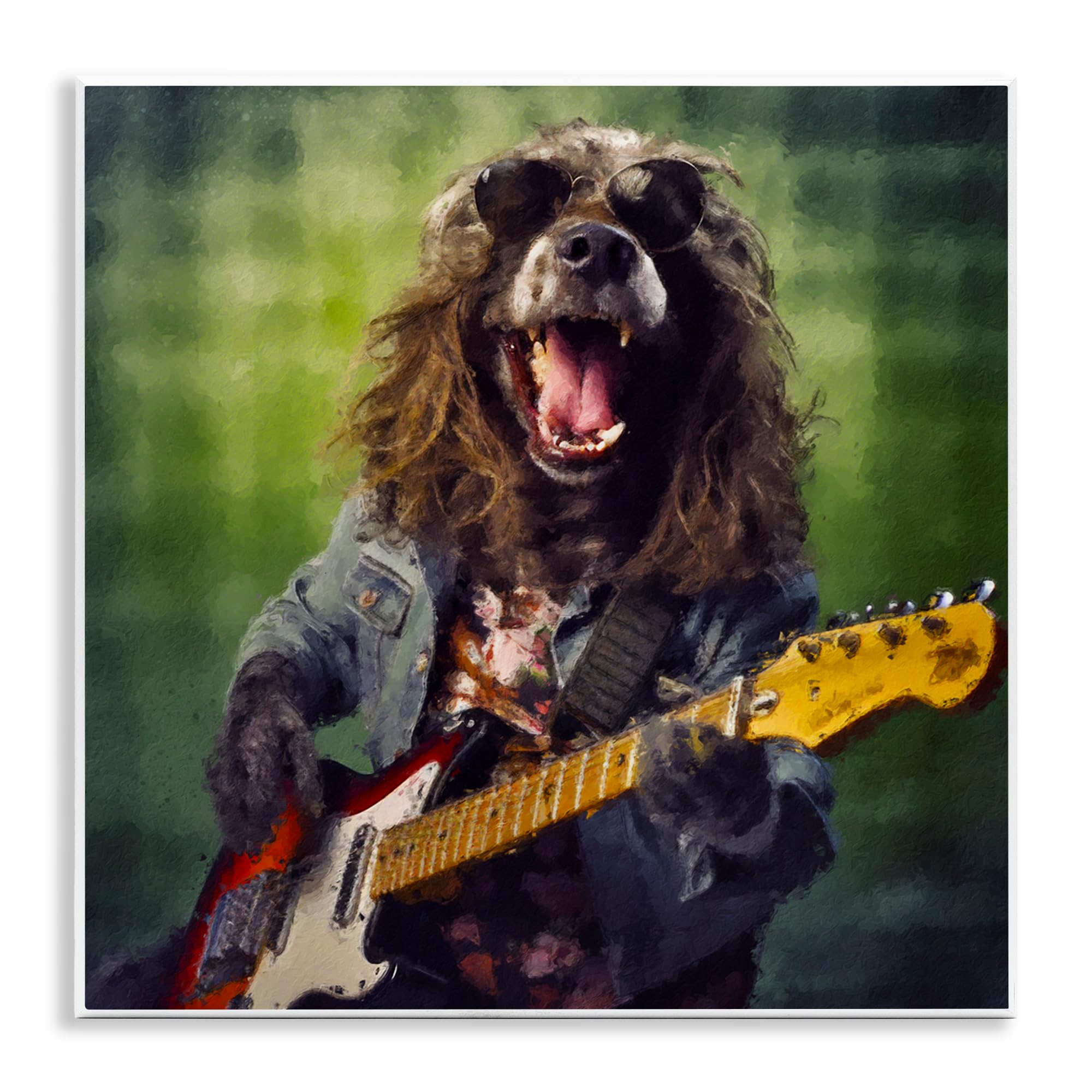 Stupell Industries Musician Mutt Halen Wall Plaque Art, design by Sean Parnell, 12 x 12