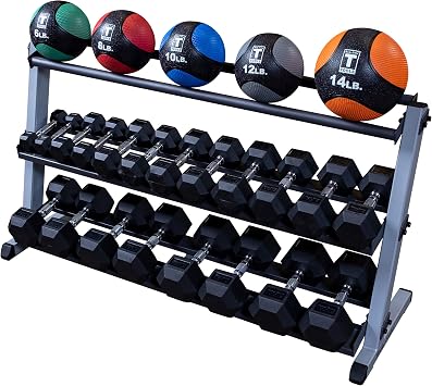 Body-Solid (GDR60B) 2-Tier Dumbbell Rack Stand Only, Heavy-Duty Dumbell Weight Storage Racks for Hand Weights, Home Gym Organizer Can Hold 5-50 lbs. Dumbbells | Heavy Duty Dumbell Weight Storage Racks for Hand Weights. Home Gym Organizer Can Hold 5-50 lb. Dumbbells.