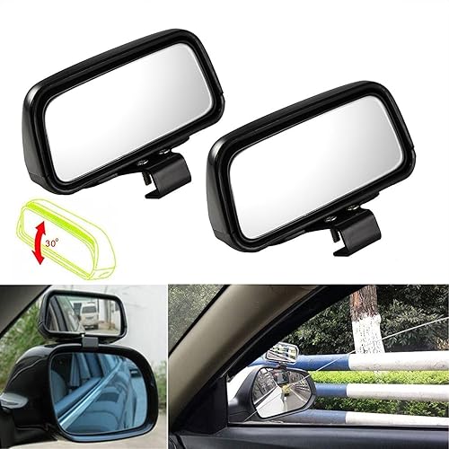 Miniatura 2 de Xotic Tech - Espejo de punto ciego, 4.5 pulgadas, rectangular, de vidrio HD, convexo, ajustable, gran angular, espejo retrovisor, universal para