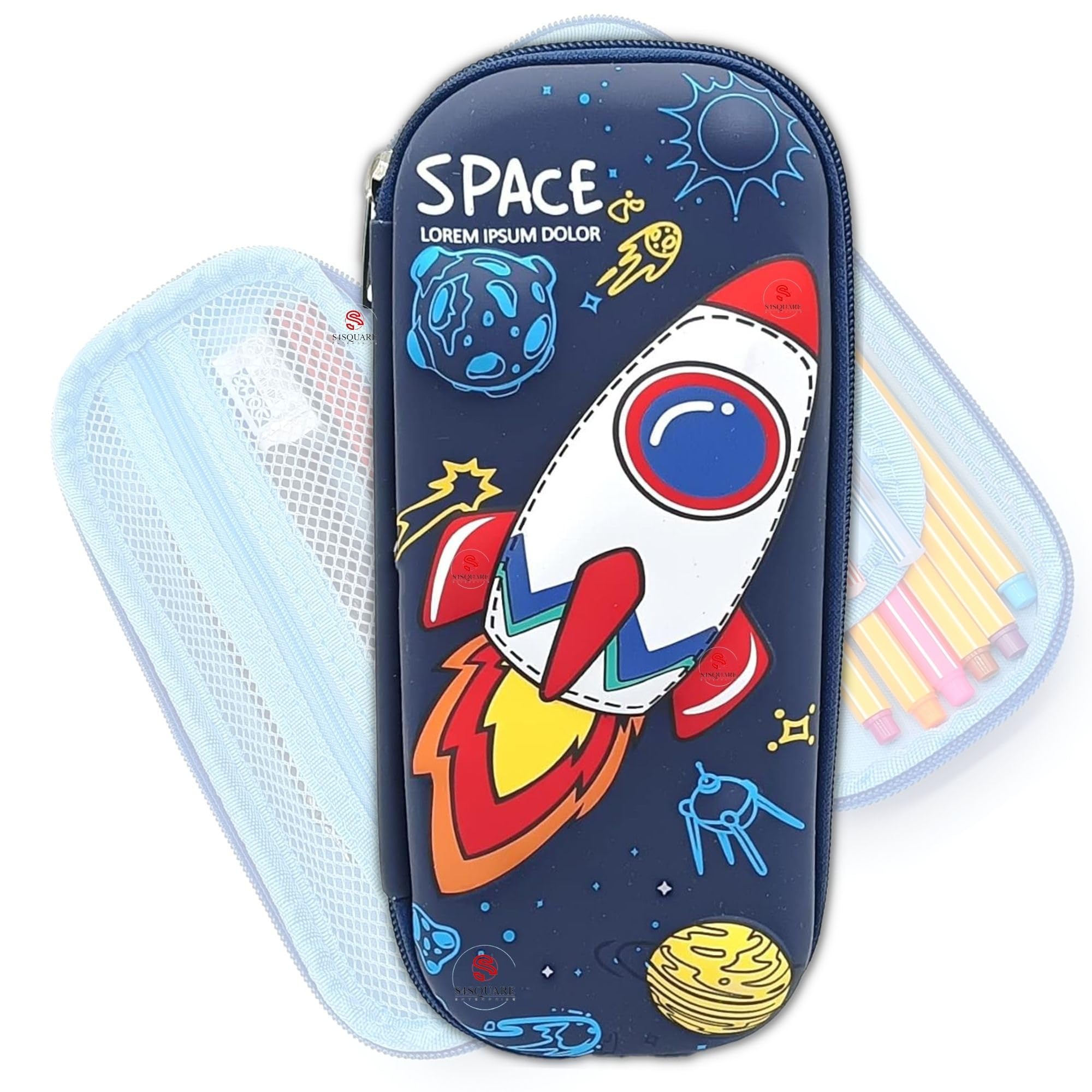 S4SQUARE ENTERPRISE® Pencil Case Large Capacity Pencil Pouch 3D Cover EVA Compass School Organizer for Students Kids Premium Stylish Pen Holder Pouch, Cosmetic Bag (B0CM3X5TFS) Amazon Price History, Amazon Price Tracker