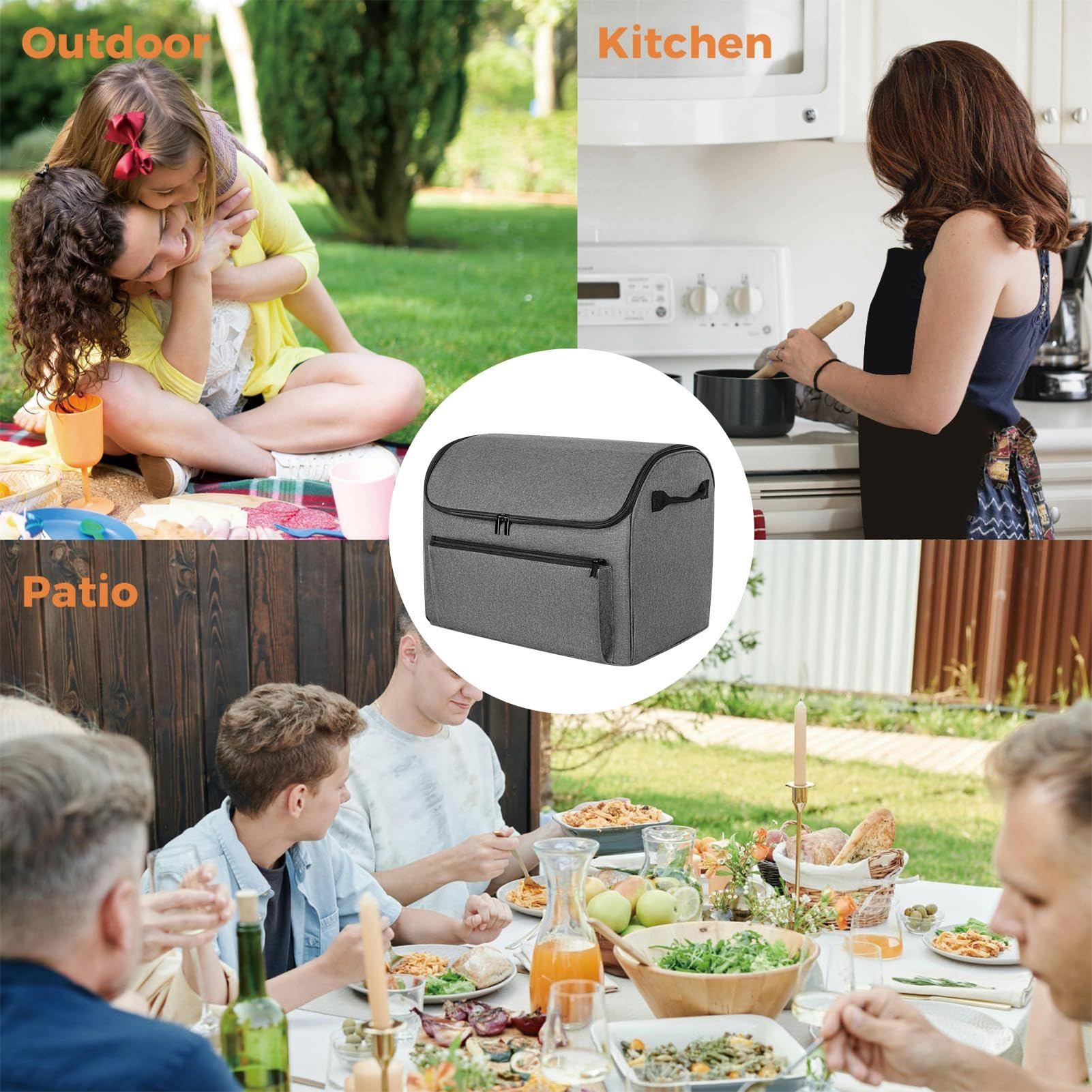 Schongarer Tragetasche Kochtopfträger Schongarer Reisetasche | Wasserdichter Tragbarer mit Zubehörfach, Einfach zu Reinigendes Innenfutter Hülle für Outdoor Picknick Familientreffen