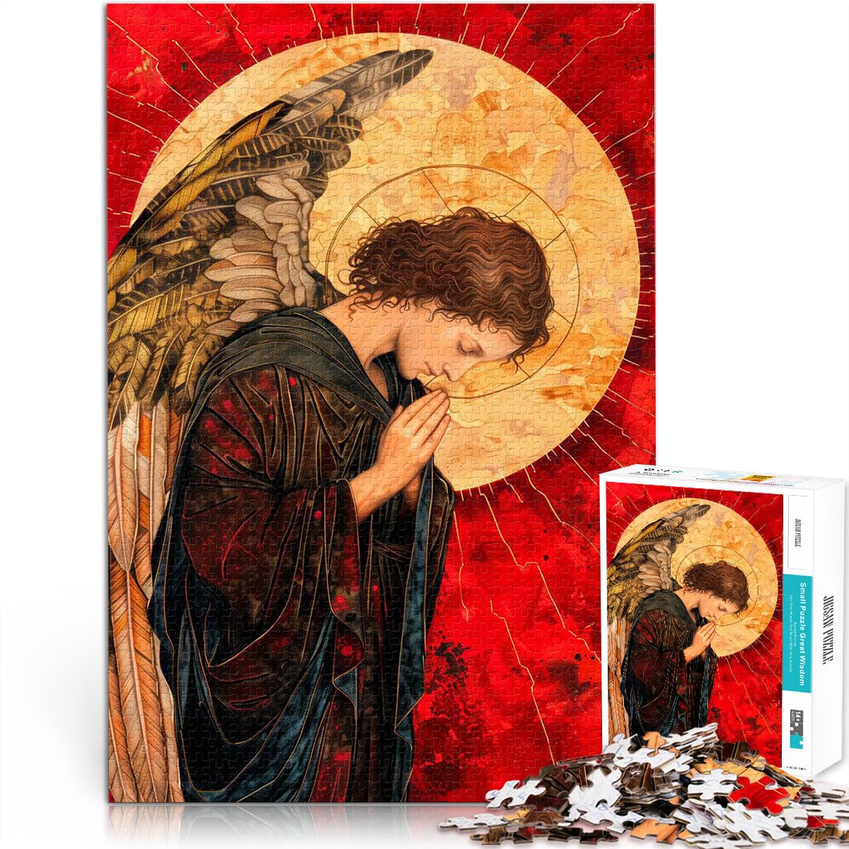 1000 Piece Jigsaw Puzzles for teenagers Archangel in Prayer Spielspielzeug Wanddekoration Einzigartige Geburtstags- und Weihnachtsgeschenke38x26cm — image 1