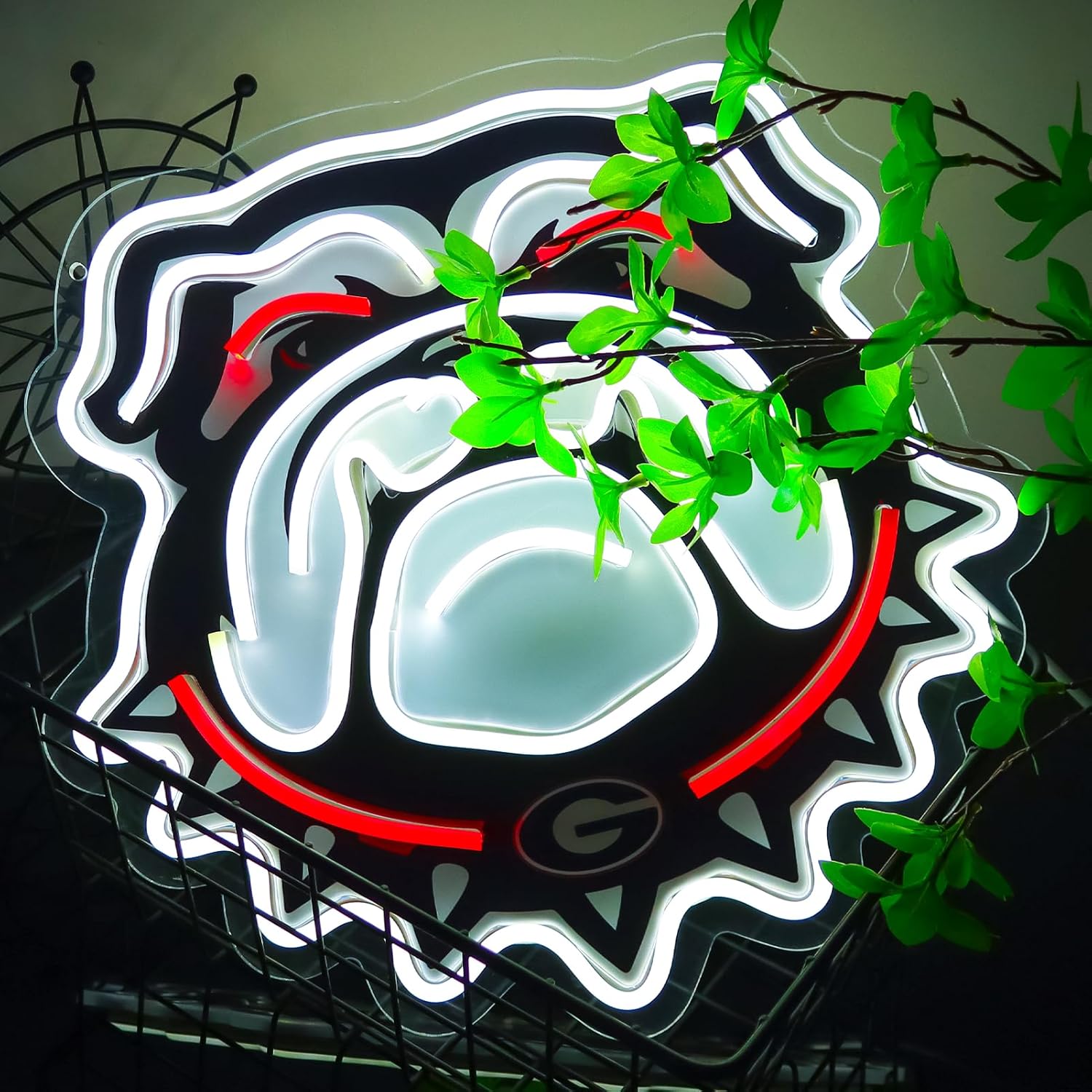 University Football Bulldogs Neon Sign，Neon Light LED Sign for Sports Fans Gifts，Neon Wall Art Sign Dimmable for Man Cave、Dormitory - Image 2