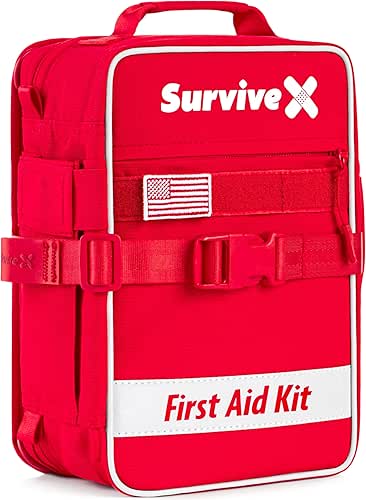 SurviveX Large First Aid Kit for Car, Travel & Home