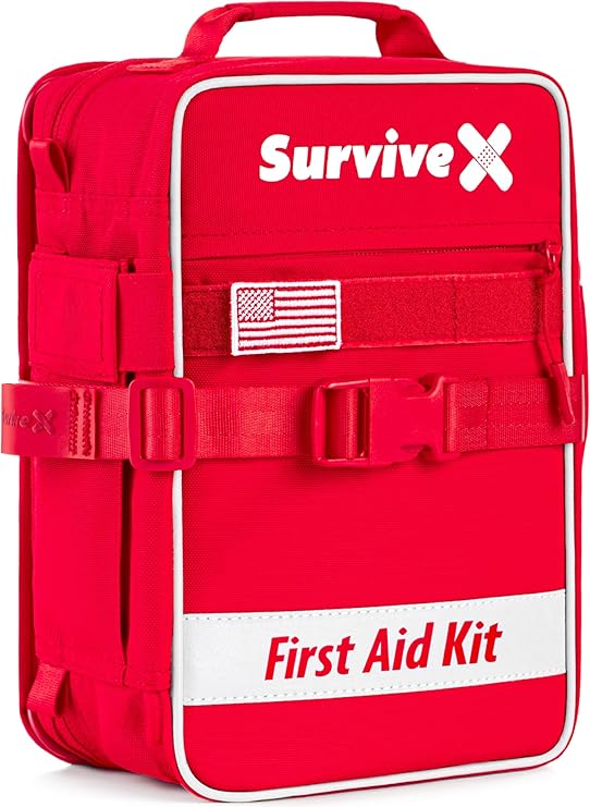 Large First Aid Kit for Car, Travel & Home - Emergency Kit for Hiking, Camping, Backpacking and Outdoors - Includes Zip Stitch Wound Closure Strips