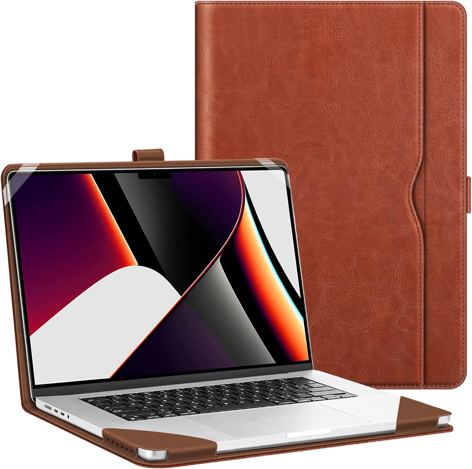 Fintie Sleeve Case for MacBook Pro 16 Inch Case A2991 A2780 A2485 A2141 (2019 2020 2021 2022 2023 Release), Premium PU Leather Protective Folio Book Cover, Brown