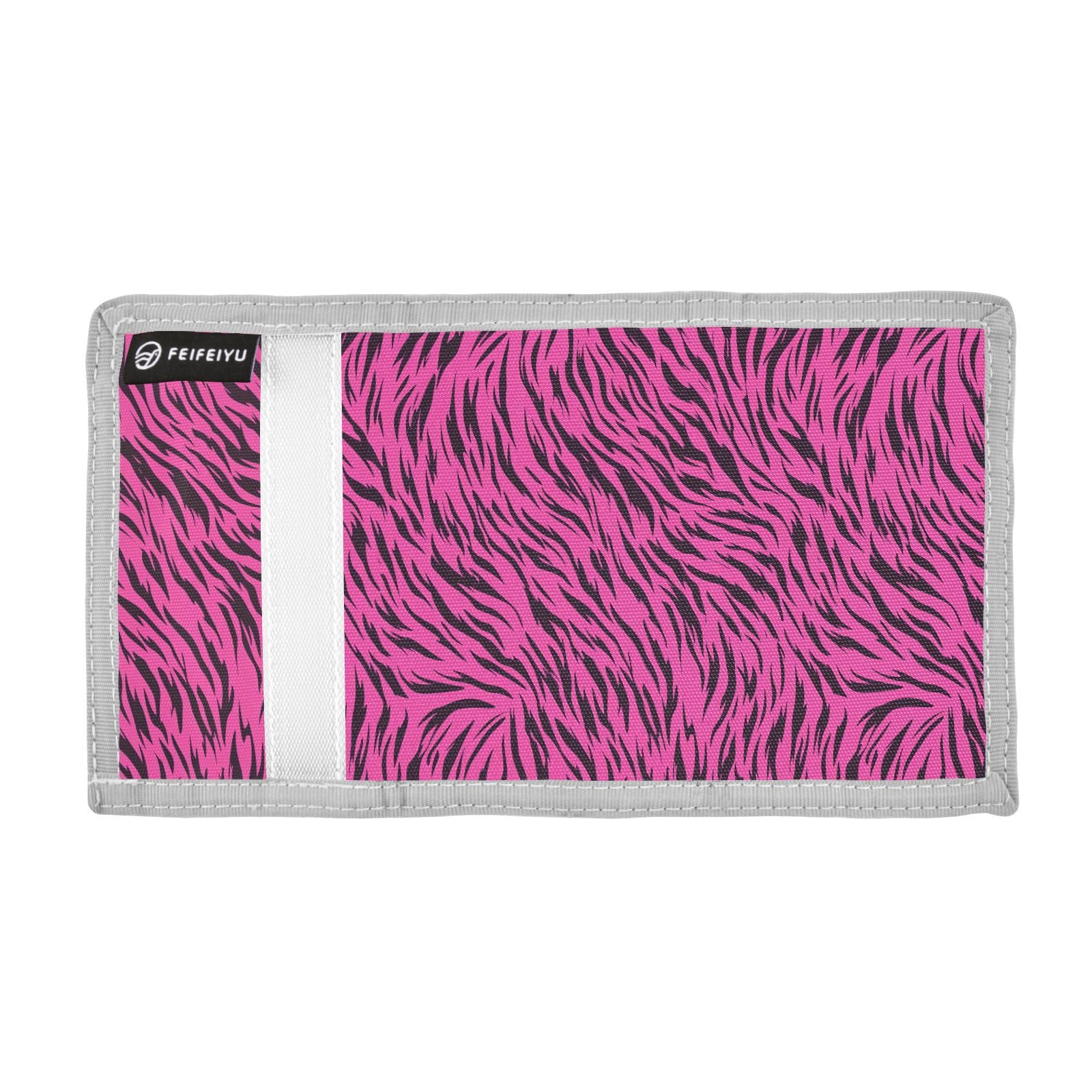 Animal Skin Leopard Purple Black wallet with money clip cool gifts unique slim wallet with lanyard