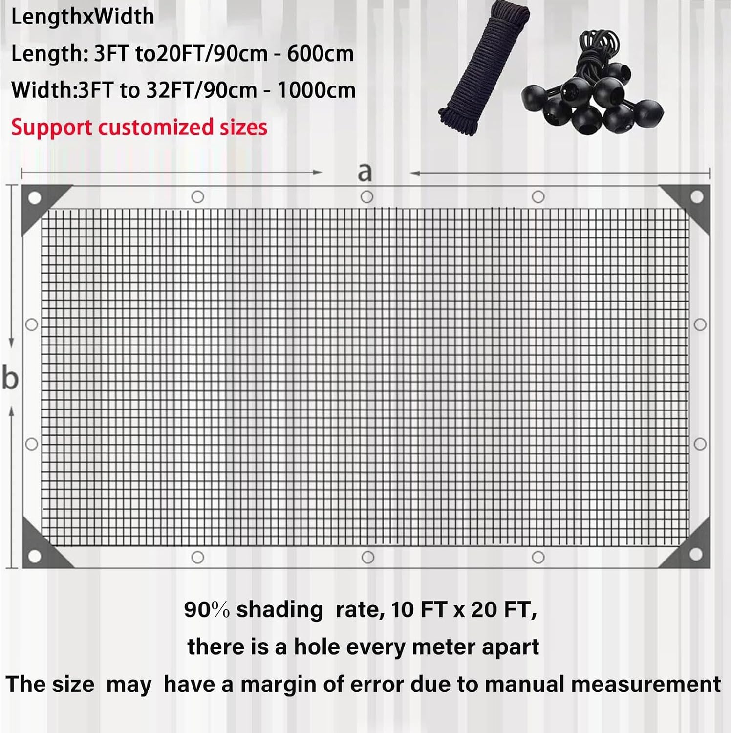 Garden Mesh Tarp with Grommets 15x29 FT - Durable e Cloth Plant Cover, Weather-Resistant Protection for Outdoor Gardening, Reusable Grommeted Tarp for Plants image 2