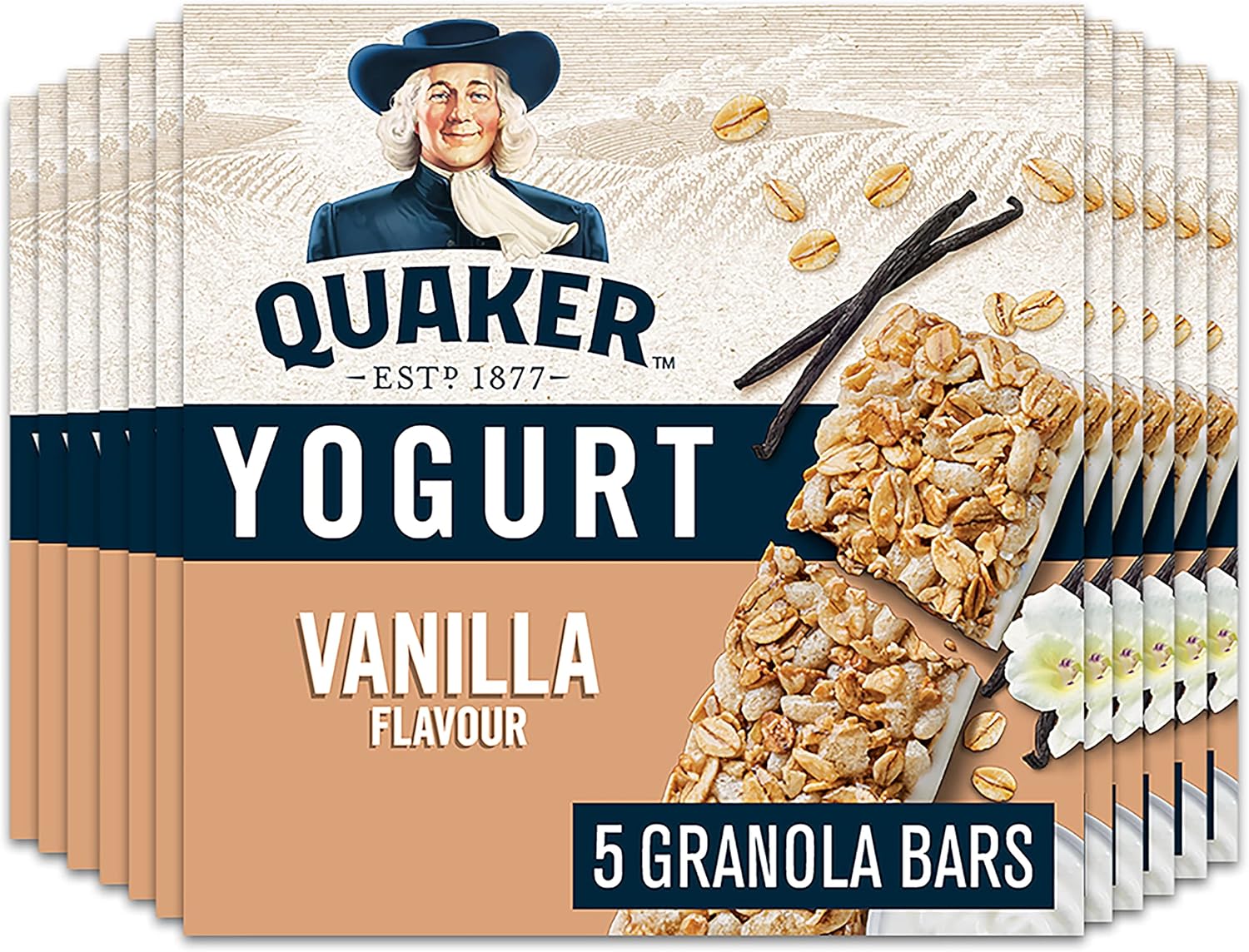 Quaker Yogurt Vanilla Granola Bars, MultiPack, 5 Bars, 175 g (Pack of