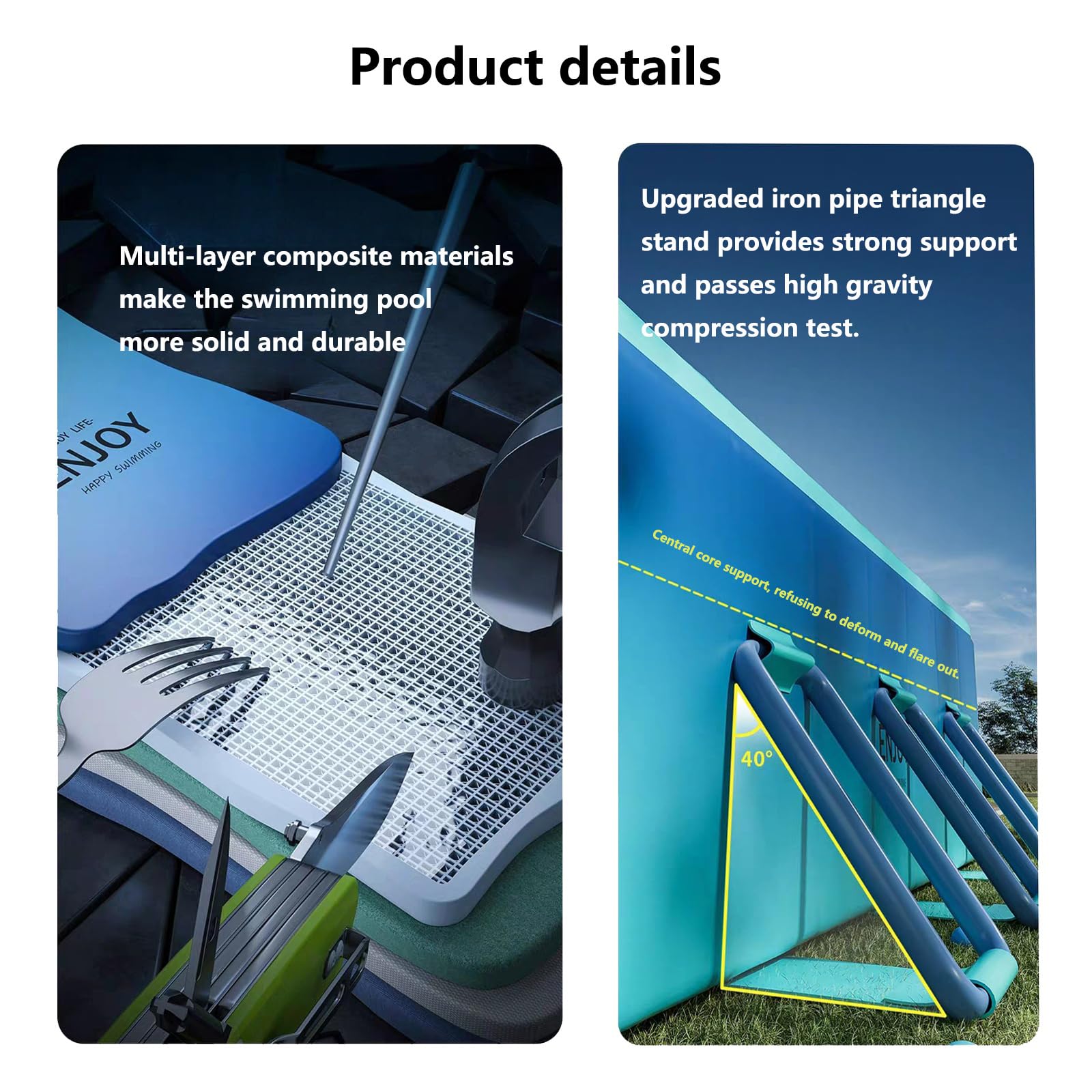 Snapklik.com : MEIGLQEA Foldable Pool Collapsible Rectangle PVC Non ...