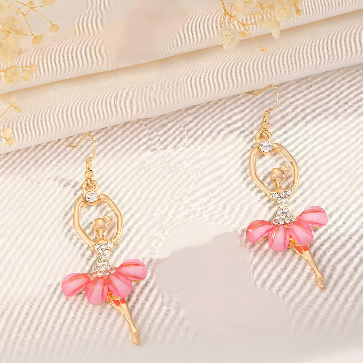Gold Ballet Earring for Women CZ Ballerina Earring Gymnastics Earrings Ballet Dancer Present for Daughter Granddaughter - Image 8