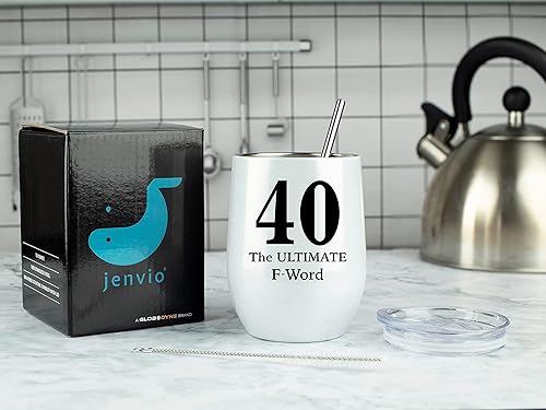 Miniatura 2 de JENVIO Regalos de 40 cumpleaños  40 is the Ultimate F Word  Vaso de acero inoxidable para hombres, mujeres, marido, esposa, ella, regalo de vino de
