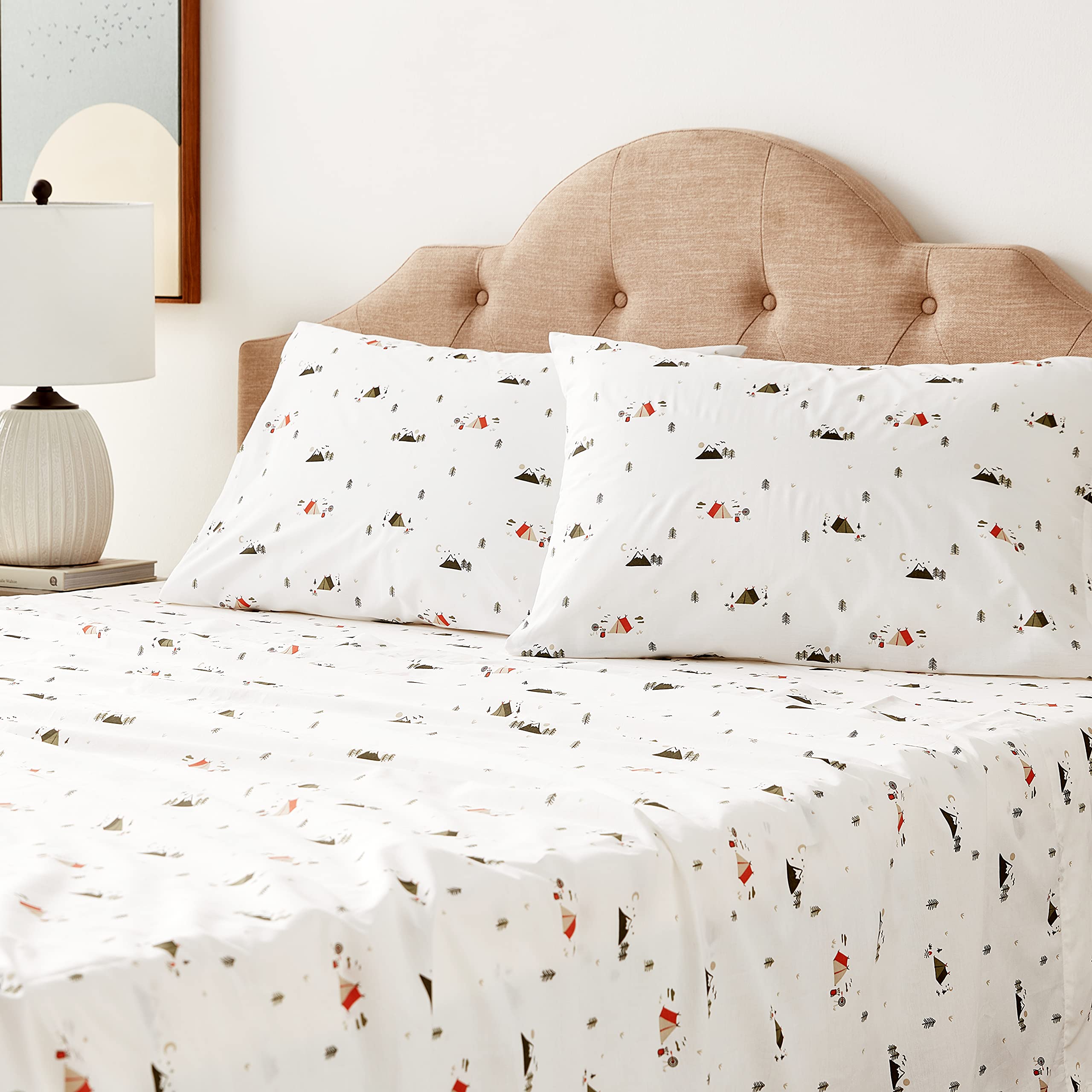 Eddie Bauer Queen Sheets, Cotton Percale Bedding Set, Crisp & Cool