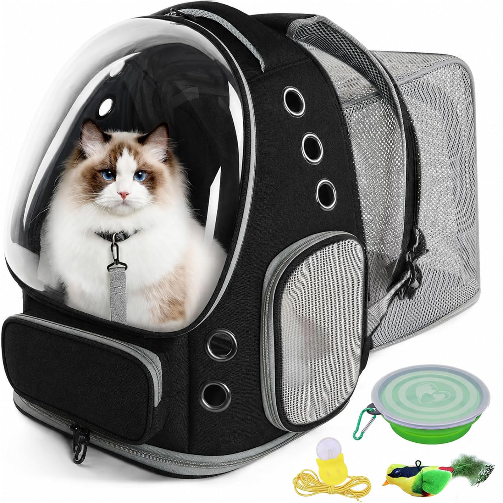 Wuciray Expandable Cat Carrier Backpack No Tools Required large Pet Carrier Backpack Suitable for Cats and Dogs Weighing up to 8KG Cat Bag with Inner Safety Hook for Travel Hiking Camping