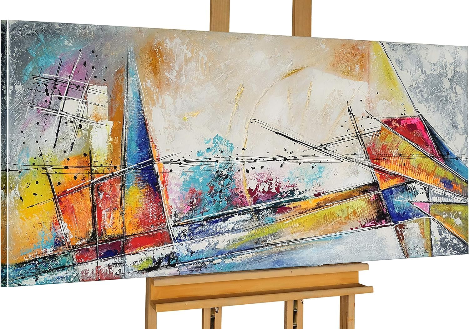 Monica Mirafiori I 140x70 cm I Tableau Peint à la Main I Modèles Tableau I Peintre Moderne I Tableaux Peintures I Toile sur Cadre en Bois