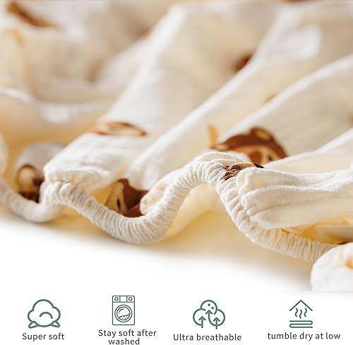 Miniatura 4 de Paquete de 2 sábanas de muselina para cuna, para niños y niñas, sábanas de cuna para colchón estándar de cuna, colchón de cama infantil