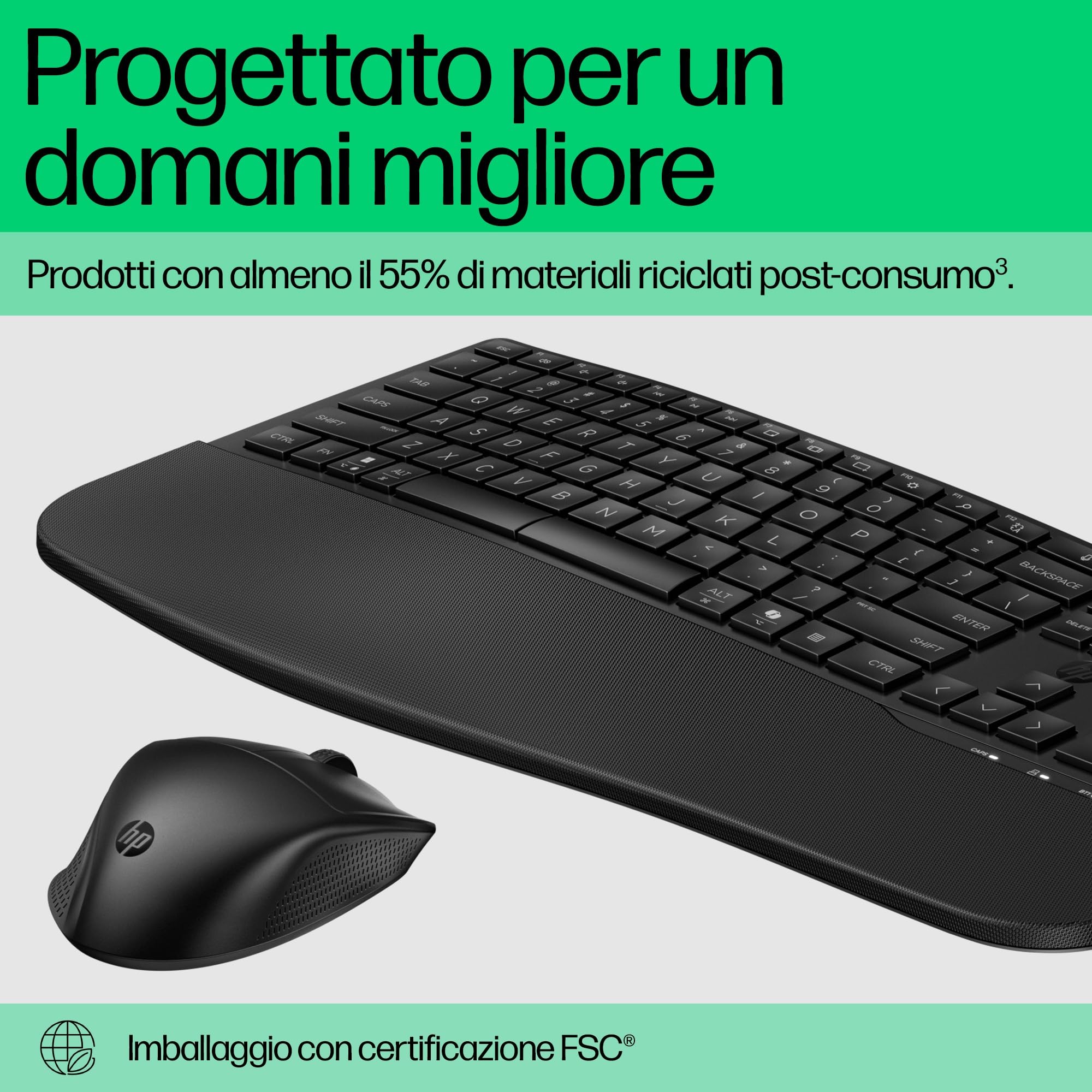 HP 680 Combo Tastiera e Mouse Wireless, 6 Tasti Programmabili, Sensore Ottico da 1200 dpi, Fino a 36 Mesi di Batteria per la Tastiera e 20 per il Mouse, Compatibile con Windows 11, Nera