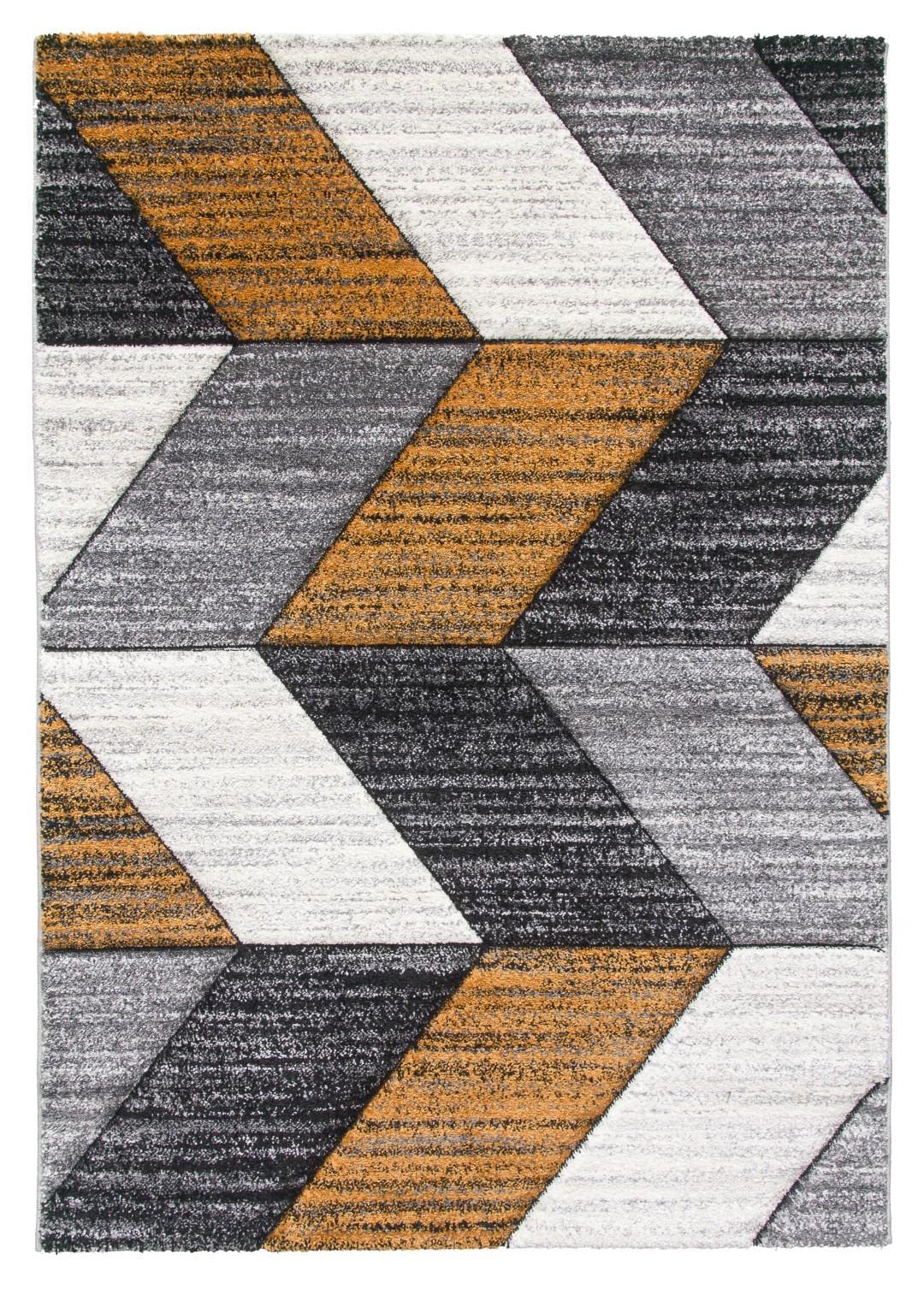 SrS Rugs® Impulse - Area Rug for Living Room, Bedroom, Hallway Runner Rug - Abstract Geometric Design - Provides Home with Comfort and Warmth (Orange Chevron, 160cm x 220cm) — image 1