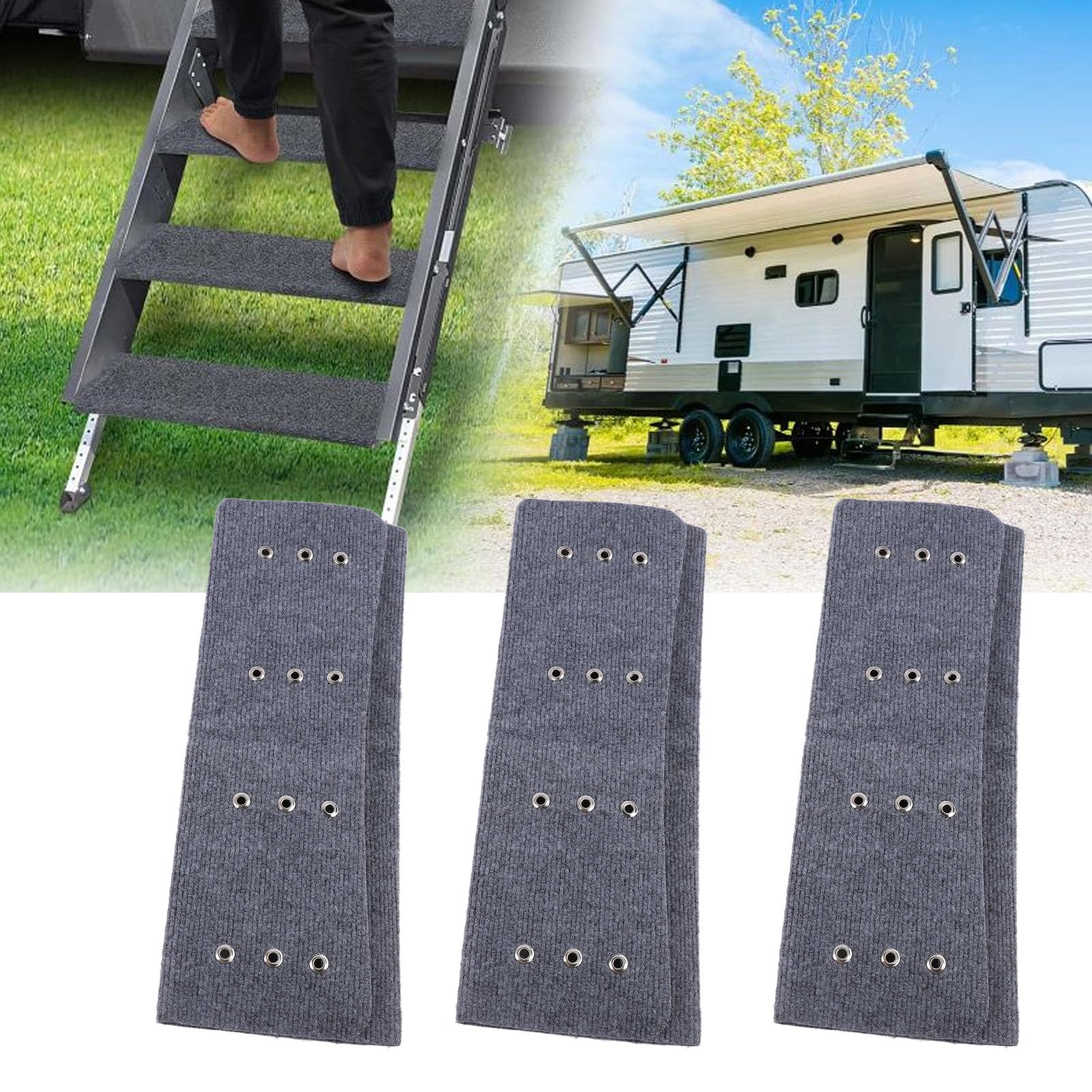Sxhlseller 3 Piezas Cubiertas para Escalones de RV 22 X 20in Alfombras