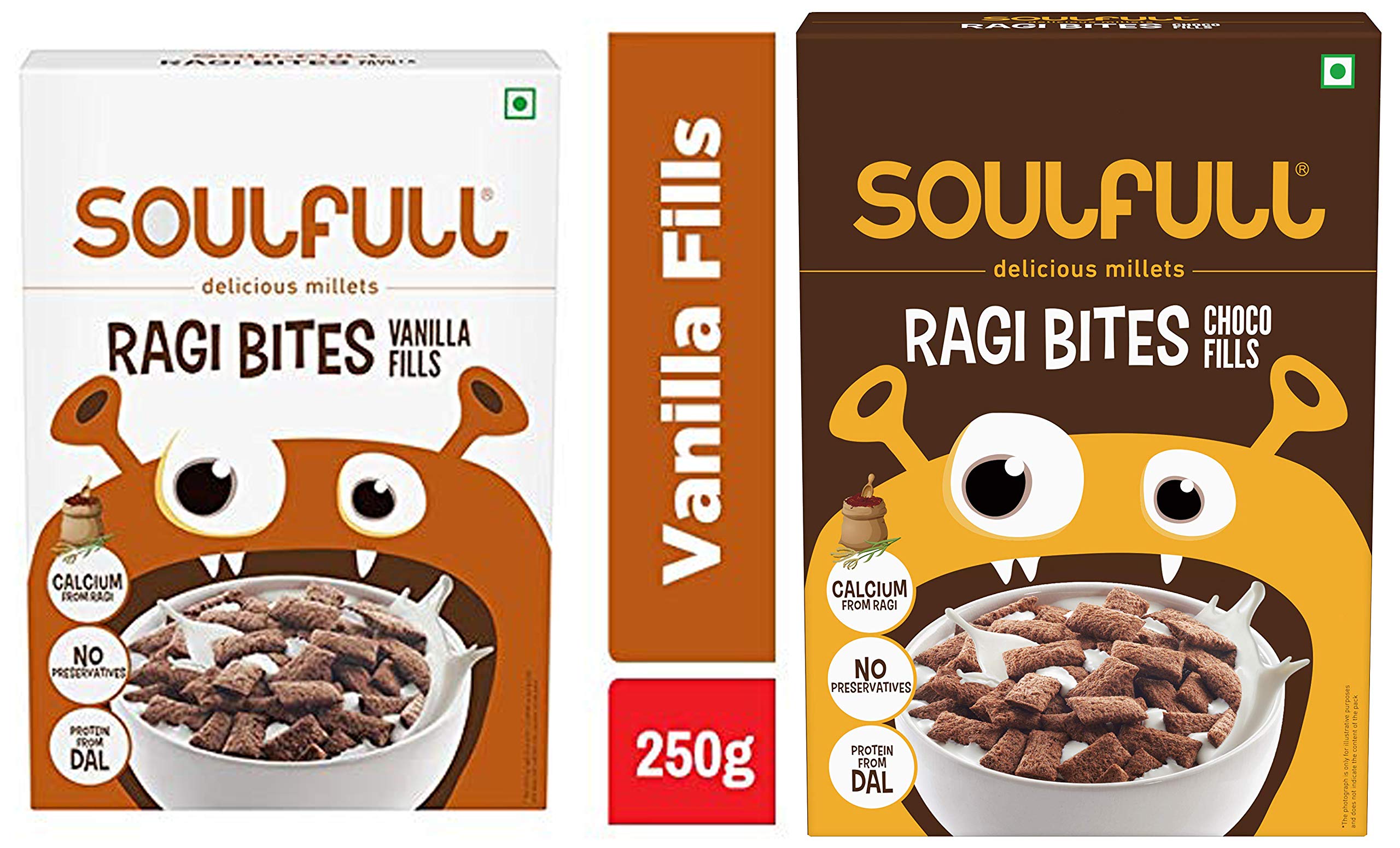 Soulfull Ragi Bites, Choco Fills - No Maida, High Calcium, 500g + Soulfull Ragi Bites, Vanilla Fills- No Maida, High Calcium, 250g (B08GQ86F66) Amazon Price History, Amazon Price Tracker