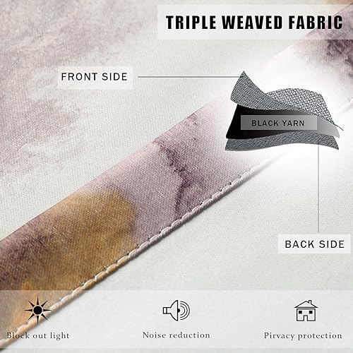 Miniatura 7 de Leeva Cortinas de tratamiento de ventana para estudio, moderno patrón de estampado floral abstracto con bloqueo de luz, cortinas opacas para sala de