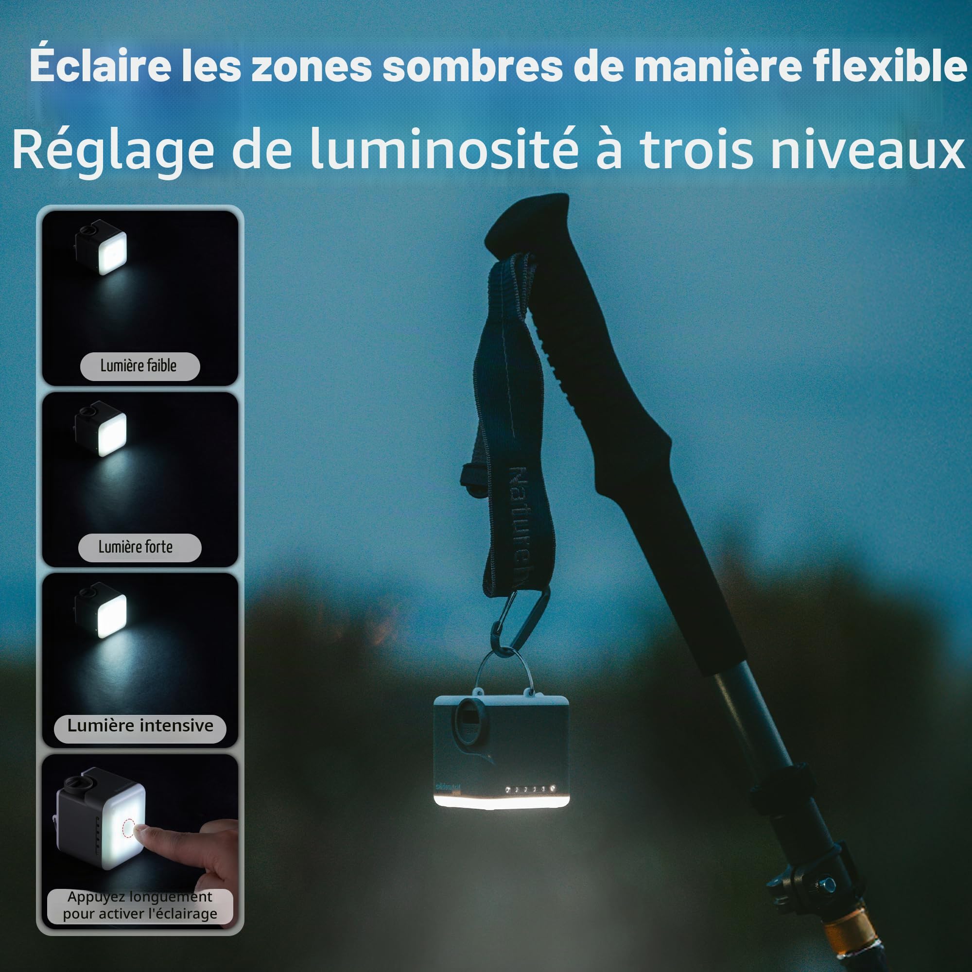 Naturehike Wind-Mini 1600 mAh Pompe à air à Batterie Rechargeable USB-C Mini Pompe à air de Camping Pompe à air électrique portative éclairée Pompe à air sur Coussin d'air avec 6 Buses d'air