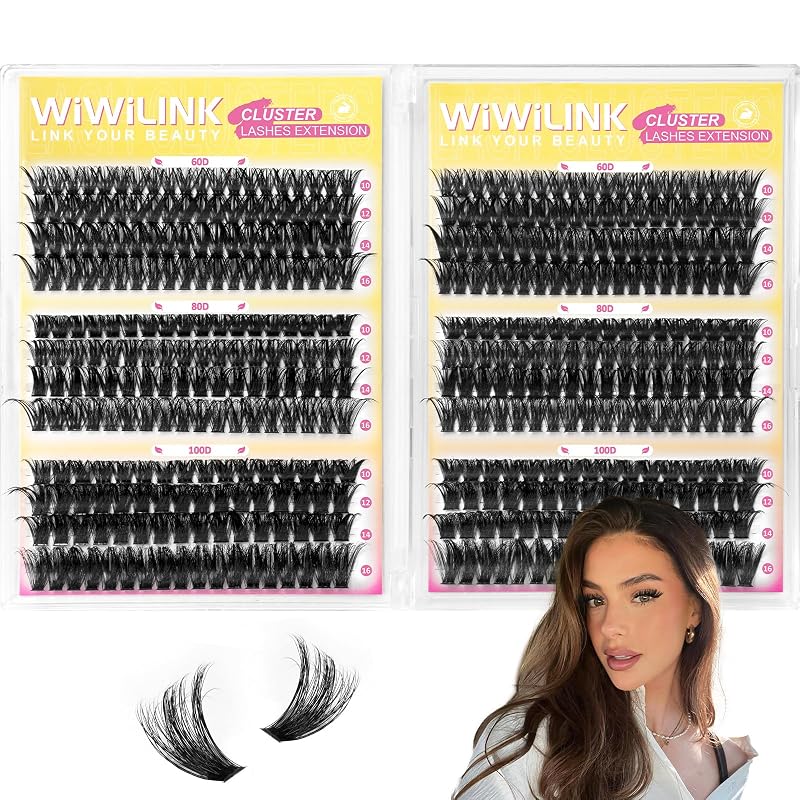 Cílios postiços em tufos WiWiLINK com curvatura D, 10–16 mm, 448 unidades