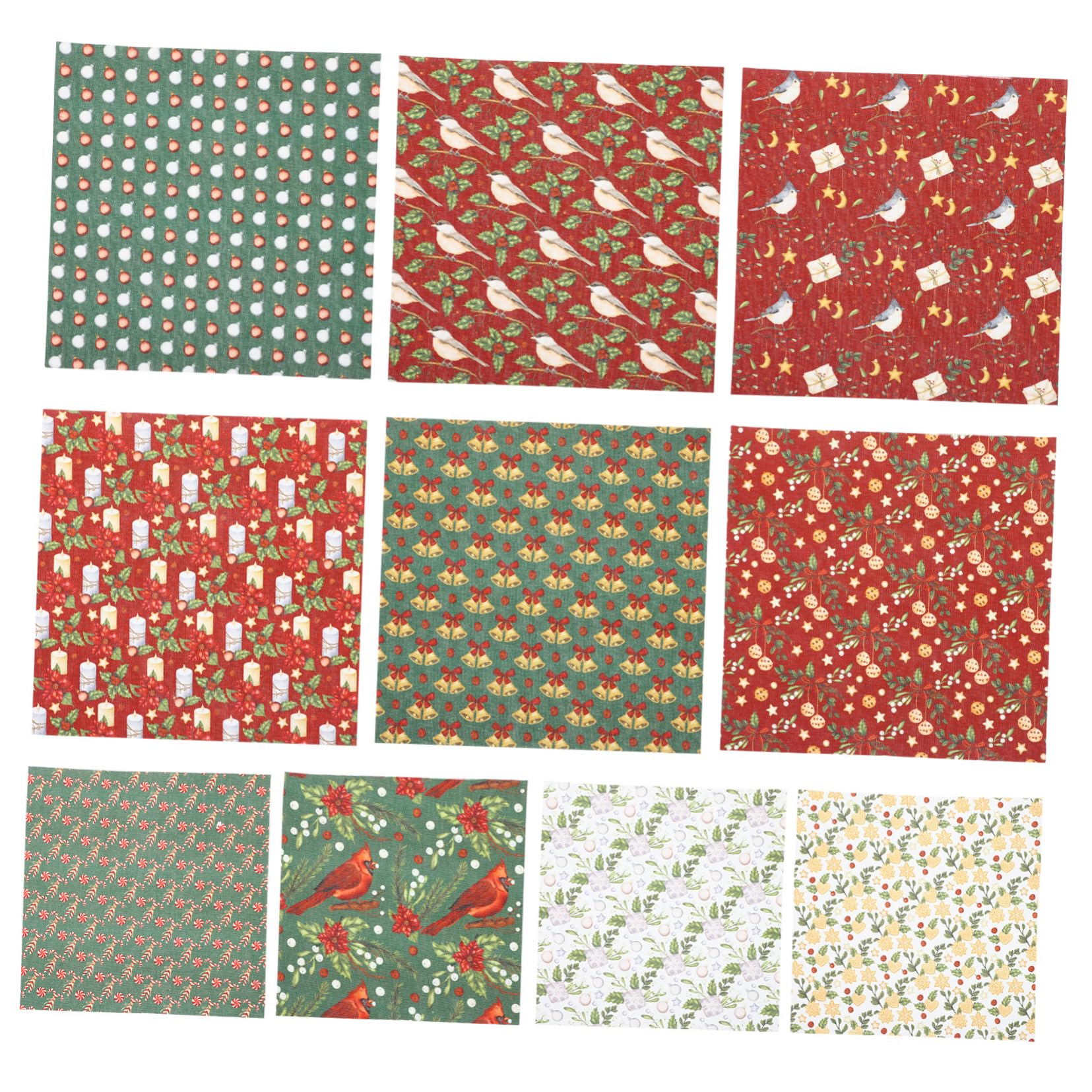 Artibetter 30blätter Weihnachts-Patchwork-stoffset Aus Baumwolle Für -bastelprojekte Quilten Und Kreative Dekorationen Für Feiertage