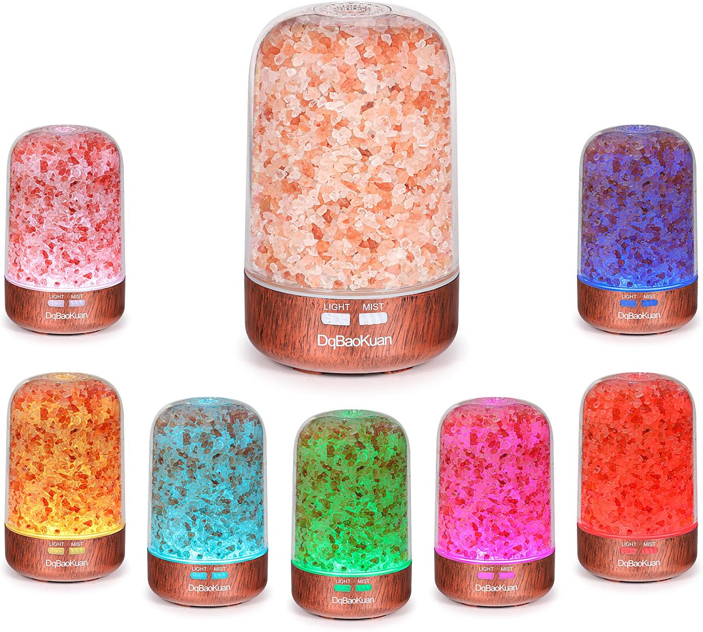 Himalayan Pink Salt Diffuser, 3-in-1Essential Oil Diffuser& Ionic Salt Therapy & Ultrasonic Cool Mist Humidifier, Waterless Auto-Off & Super Quiet Design ,120ml 7 Light Diffusers for Kids Room