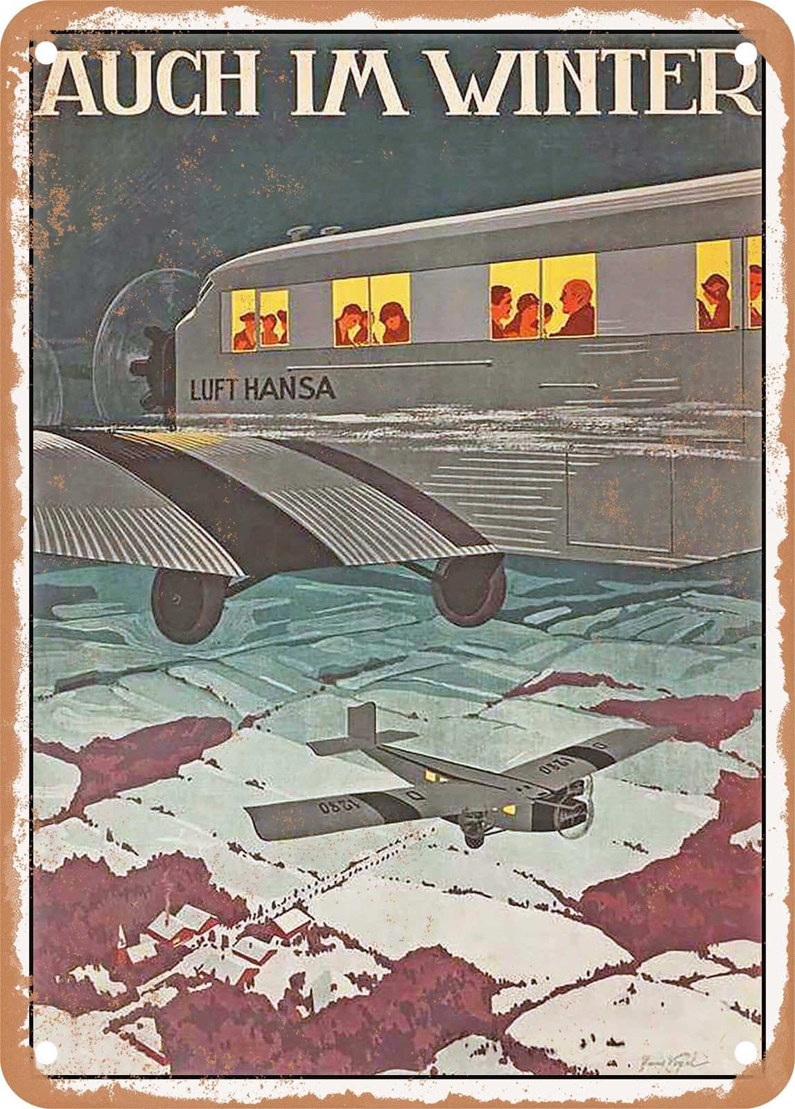 METAL SIGN - 1930 also in winter LH Vintage Ad home decor