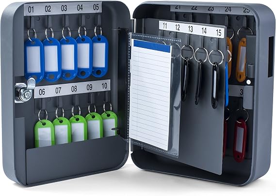 PAVO 8036653 Key Cabinet for 30 Keys - Dark Grey