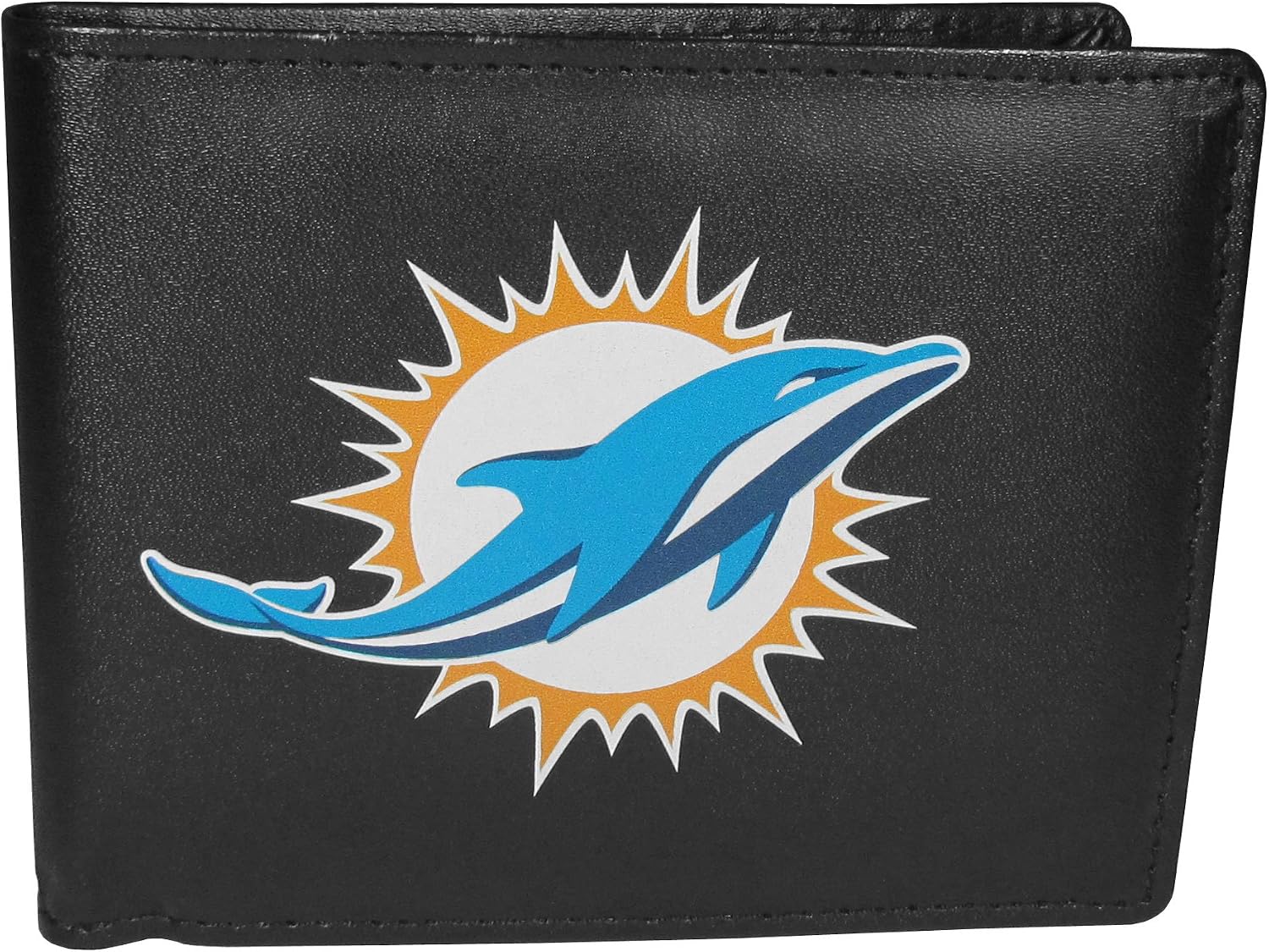 NFL Siskiyou Sports Mens Miami Dolphins Bi-fold Wallet Large Logo One Size Black