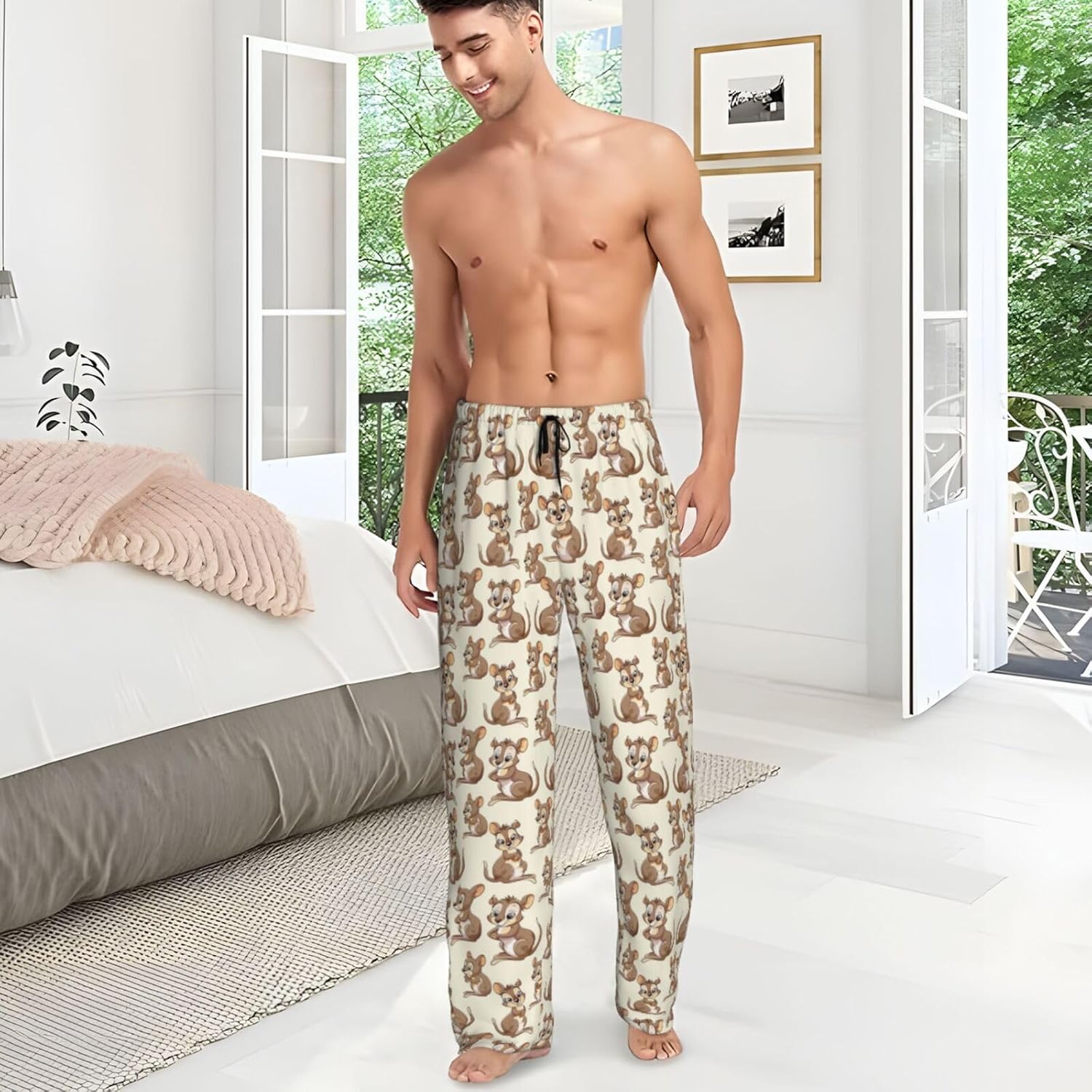 Men'S Comfy Pajama Pants Stretch Sleepwear Lounge Pants With Pockets & Drawstring - Image 4
